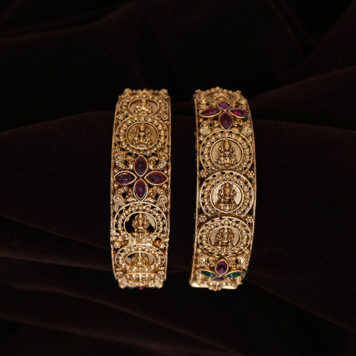 Antique Matte Lakshmi Coin Budget Bangles