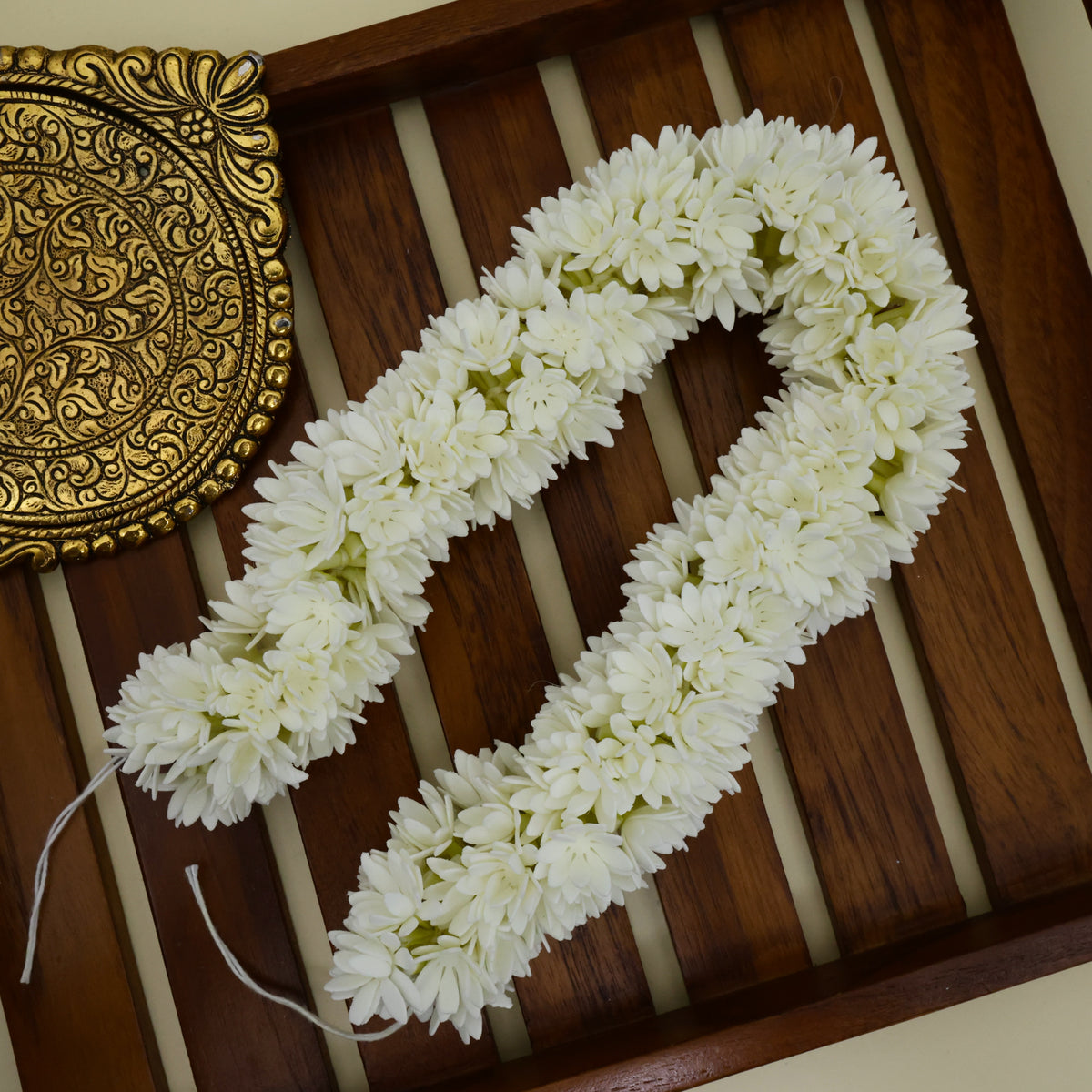 Realistic Handmade Foam Adukku Nithyamalli Bloomed Flower String - 16 Inches