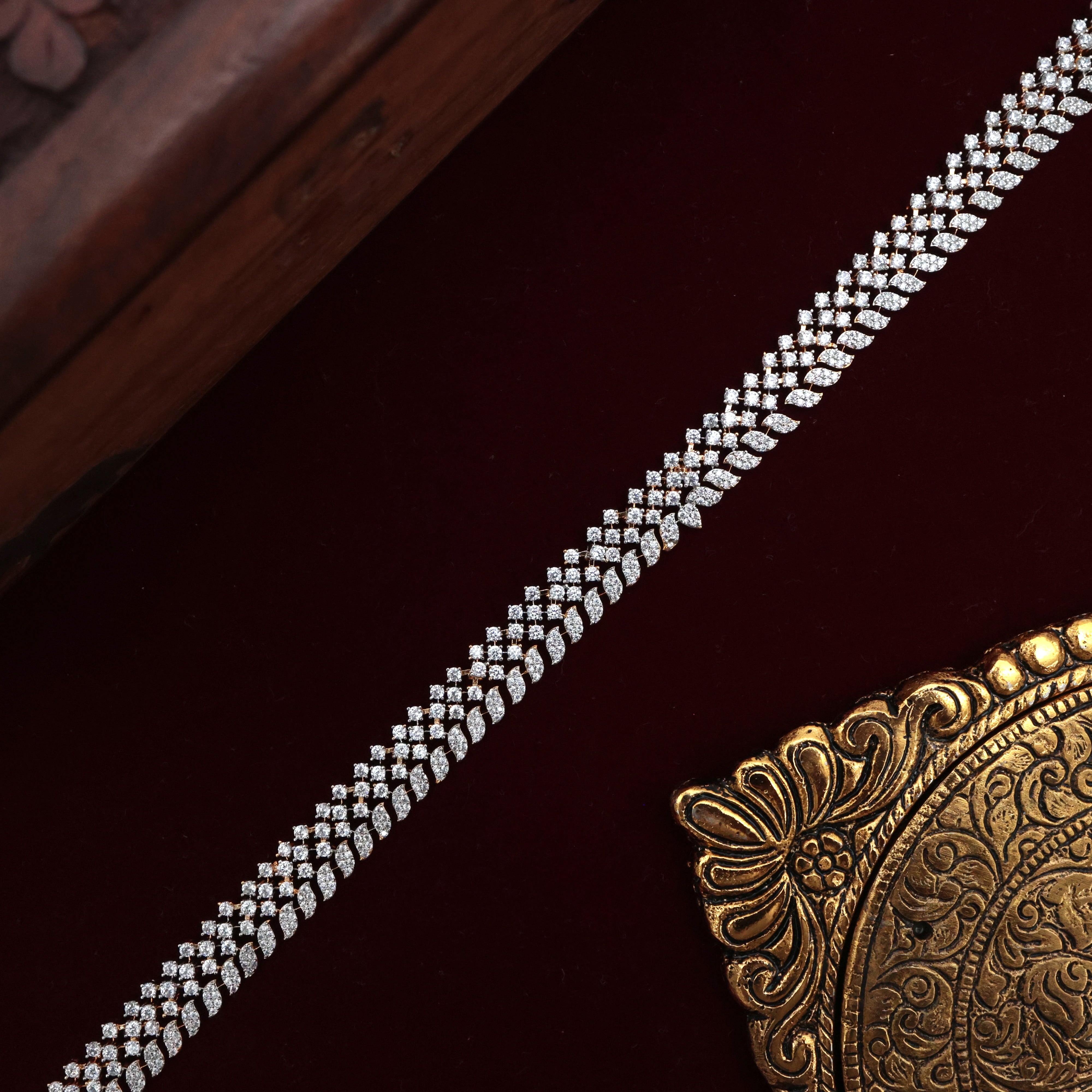 DIAMOND LOOK AD GOLD TONE BRIDAL HIP CHAIN