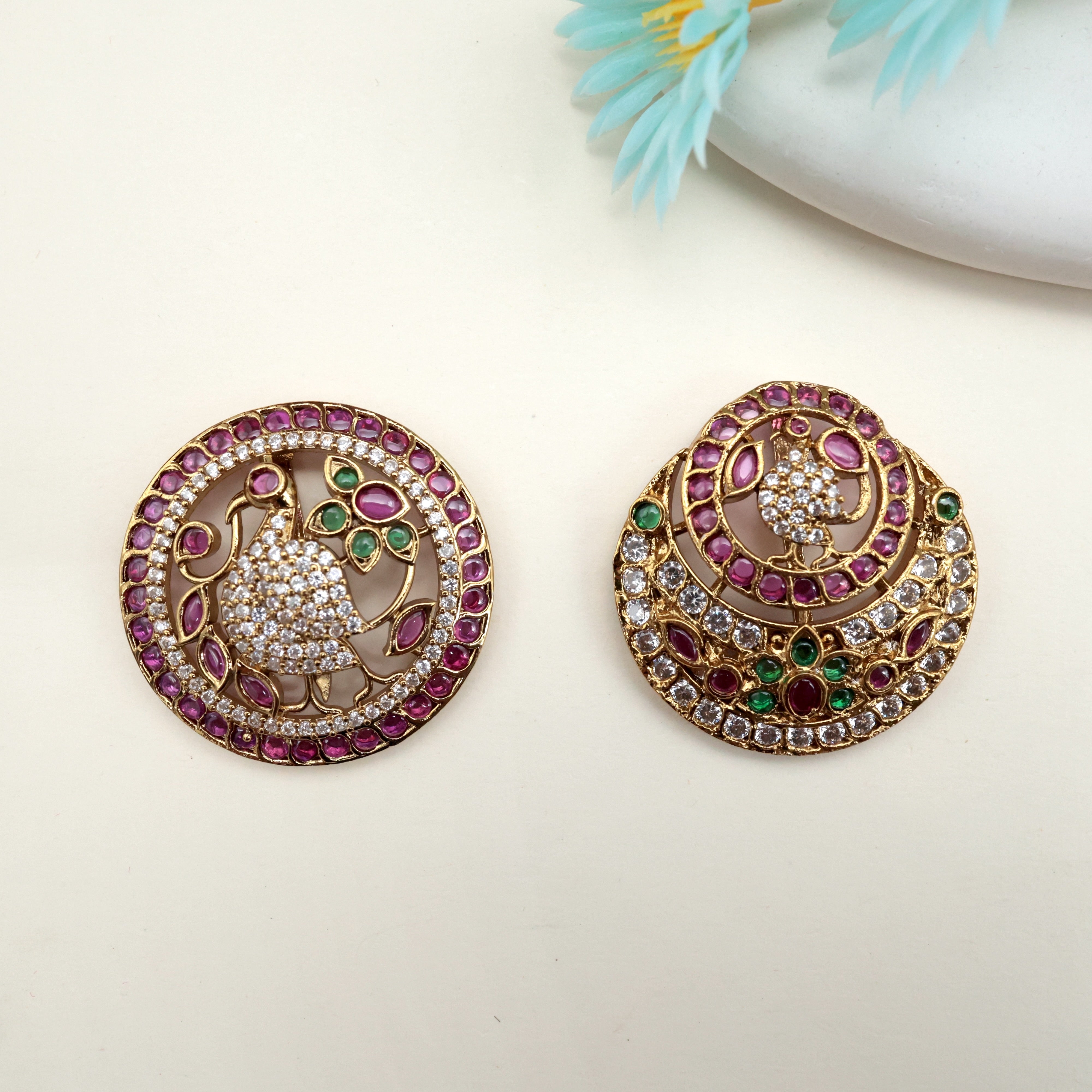 Unique AD Peacock Kemp Sun Moon Jada Billais - Suryan Chandran Bridal Hair Accessories