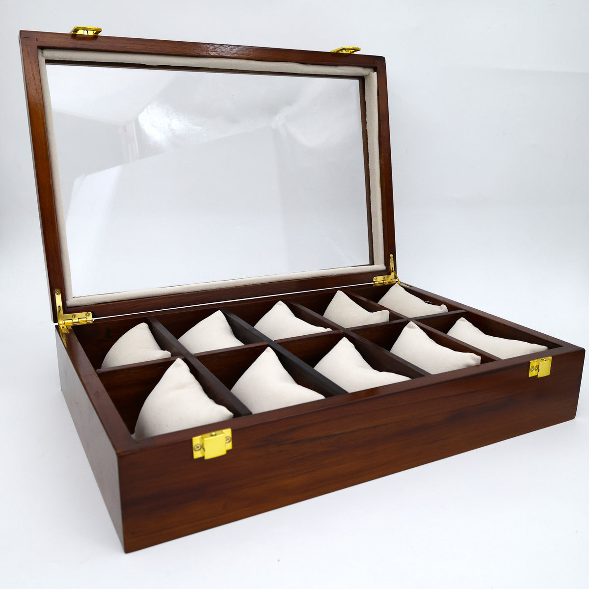 Premium Solid Wooden See Through 10 Slots Watch Organiser