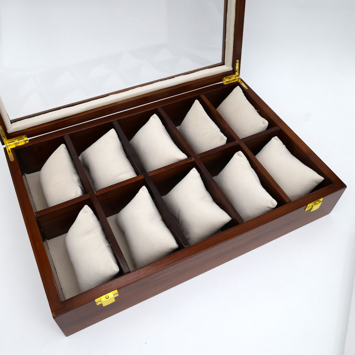 Premium Solid Wooden See Through 10 Slots Watch Organiser