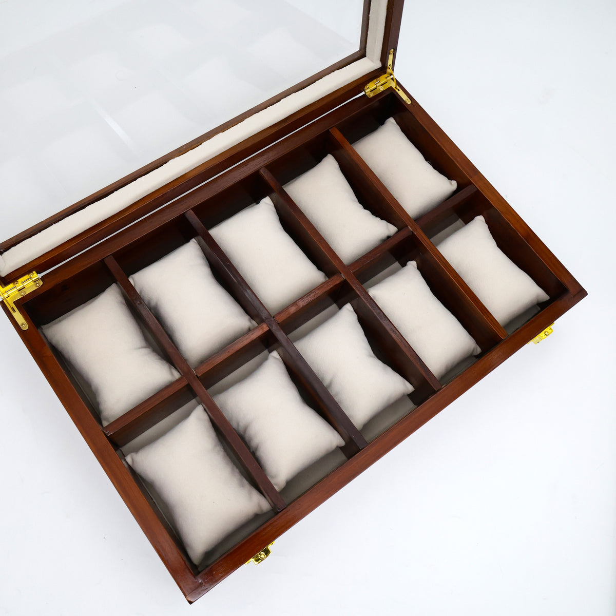 Premium Solid Wooden See Through 10 Slots Watch Organiser