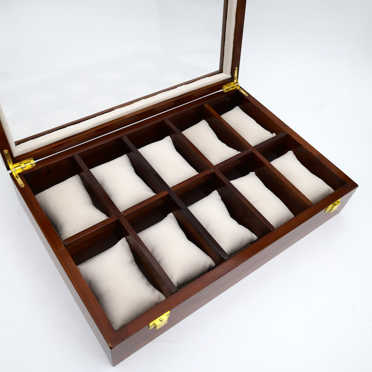 Premium Solid Wooden See Through 10 Slots Watch Organiser