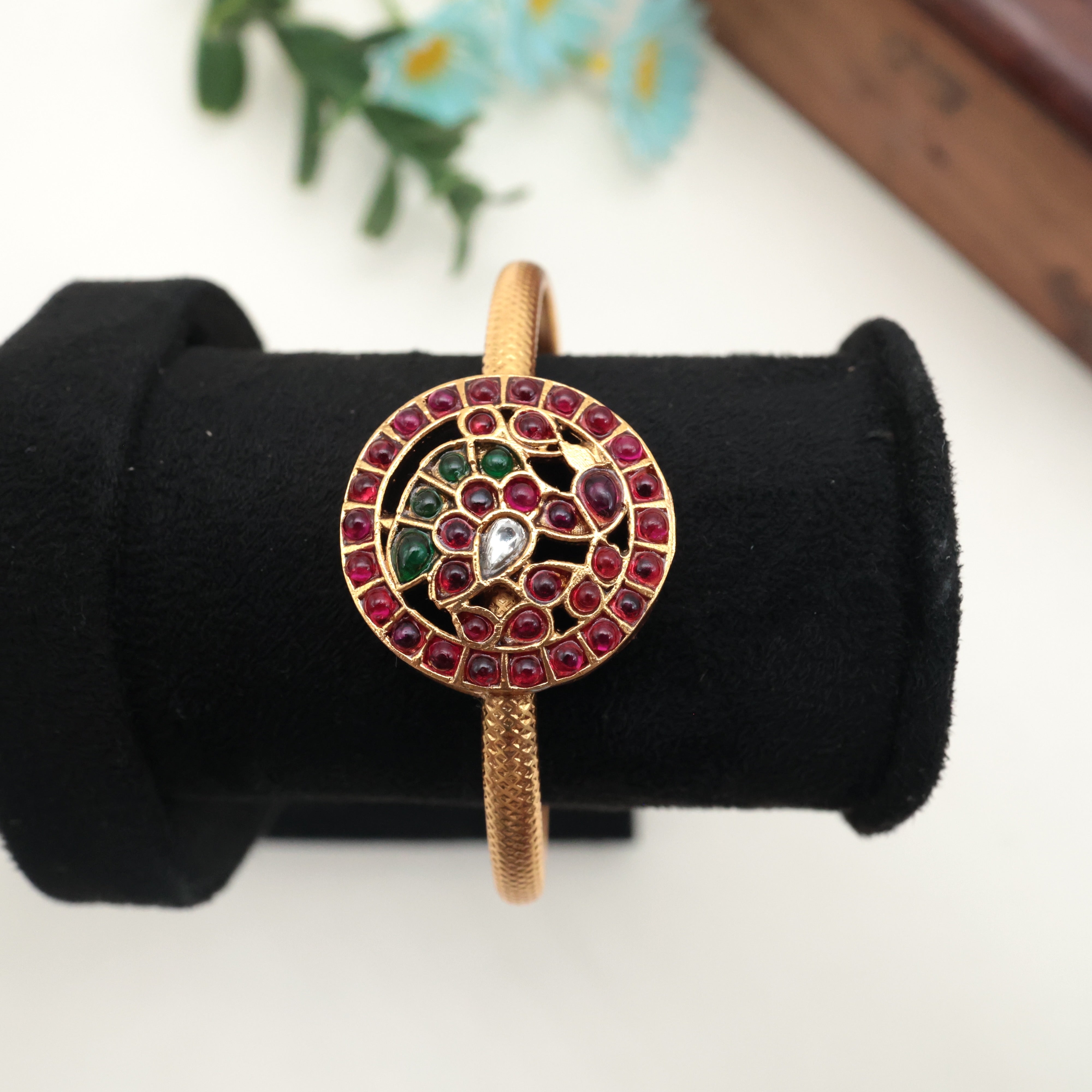 Antique Gold Annam Kemp Chakra Adjustable Kada