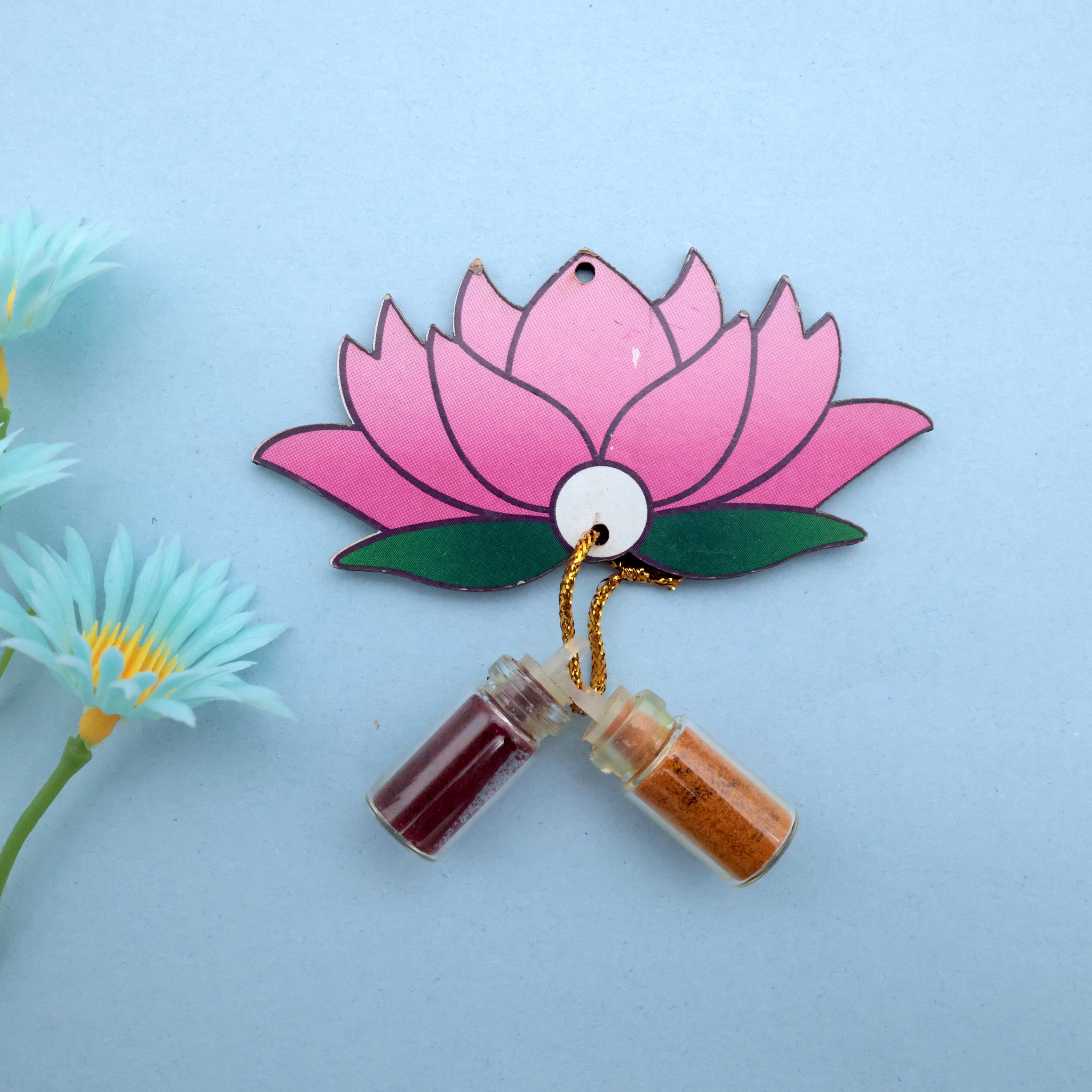 Tamara MDF Glass Bottle Haldi Kumkum Set