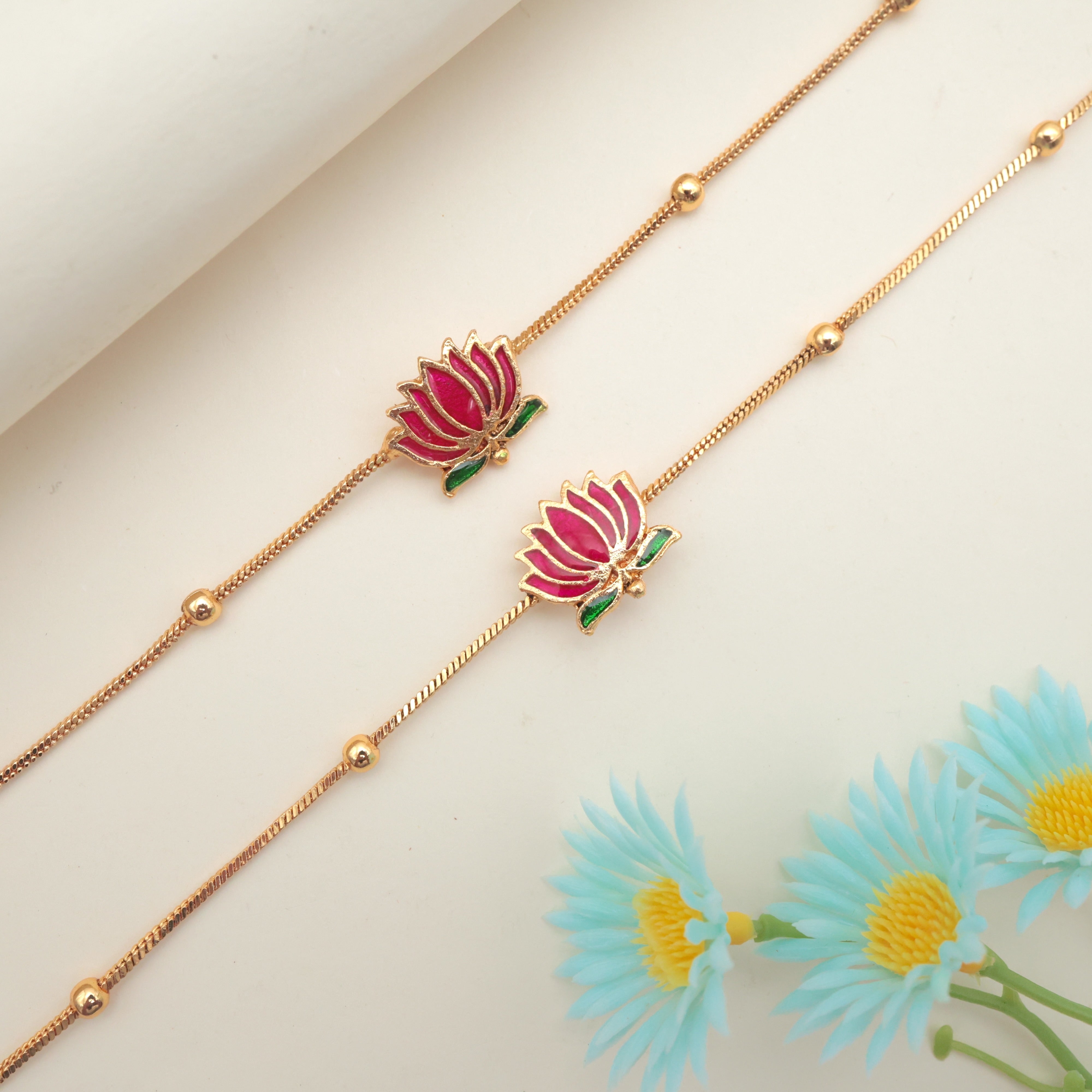 Antique Gold Tamara Gold Ball Anklets - 10.5 Inches Women Anklets