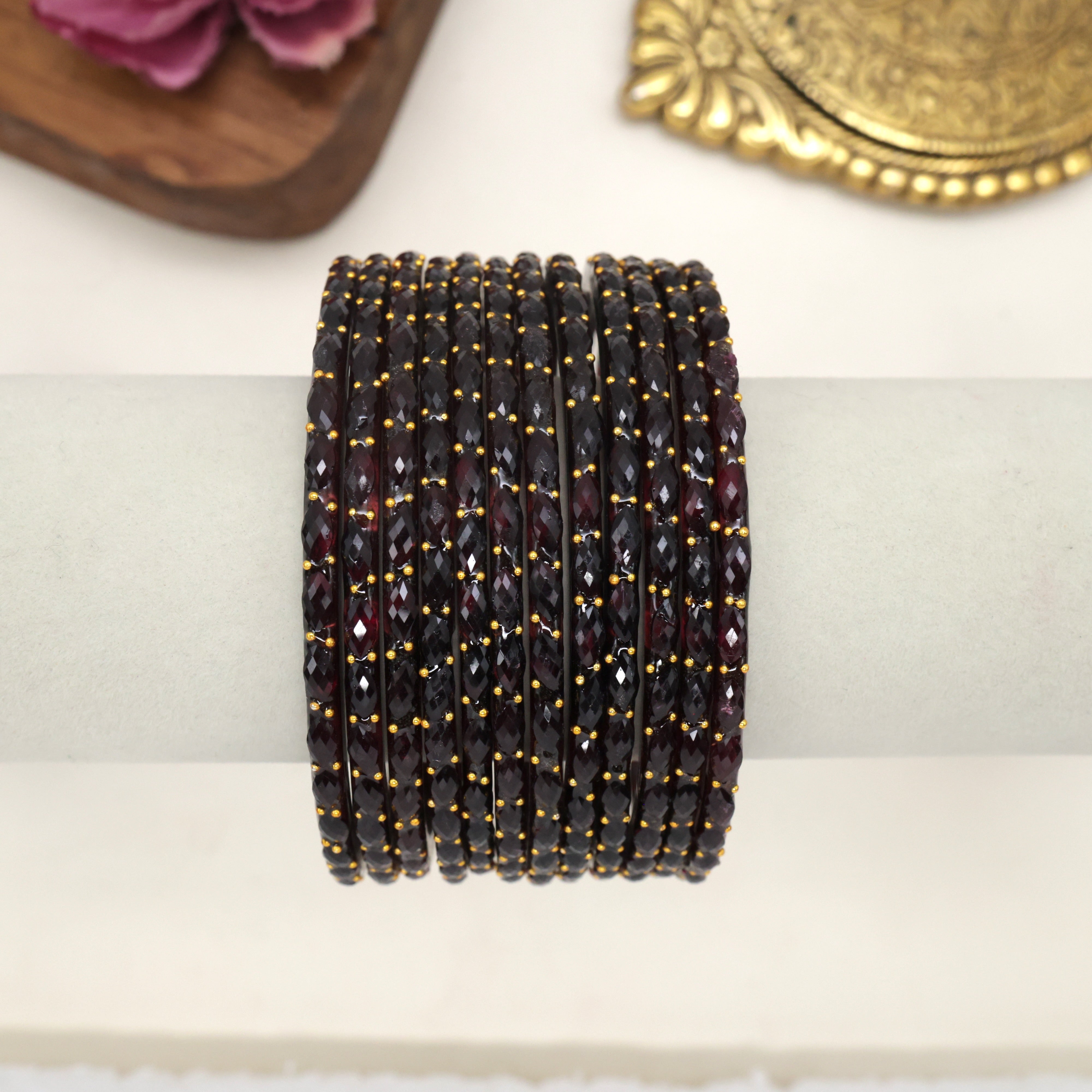 NEW PREMIUM CANDY RAIN DROP BANGLES (ONE DOZEN) - BROWN