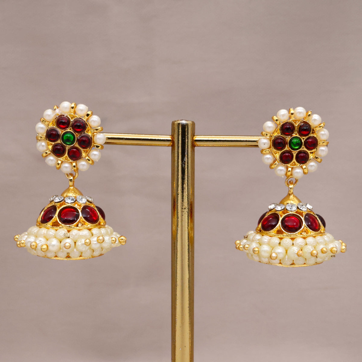 Traditional Single Line Medium Kemp Jhumkas