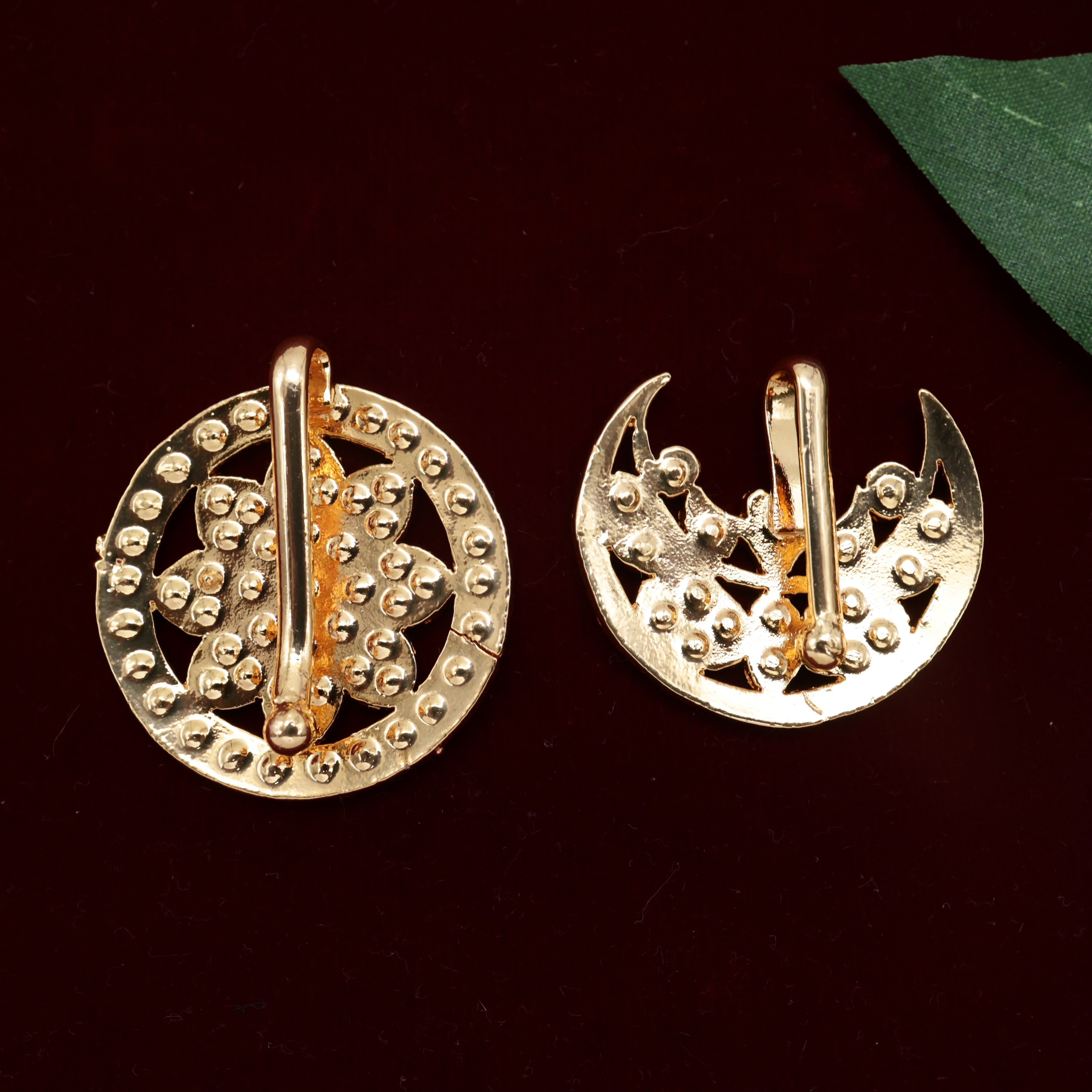 Vintage Diamond Look Impon Flower Chandran Suryan Jada Billas - Bridal Sun Moon Hair Accessory