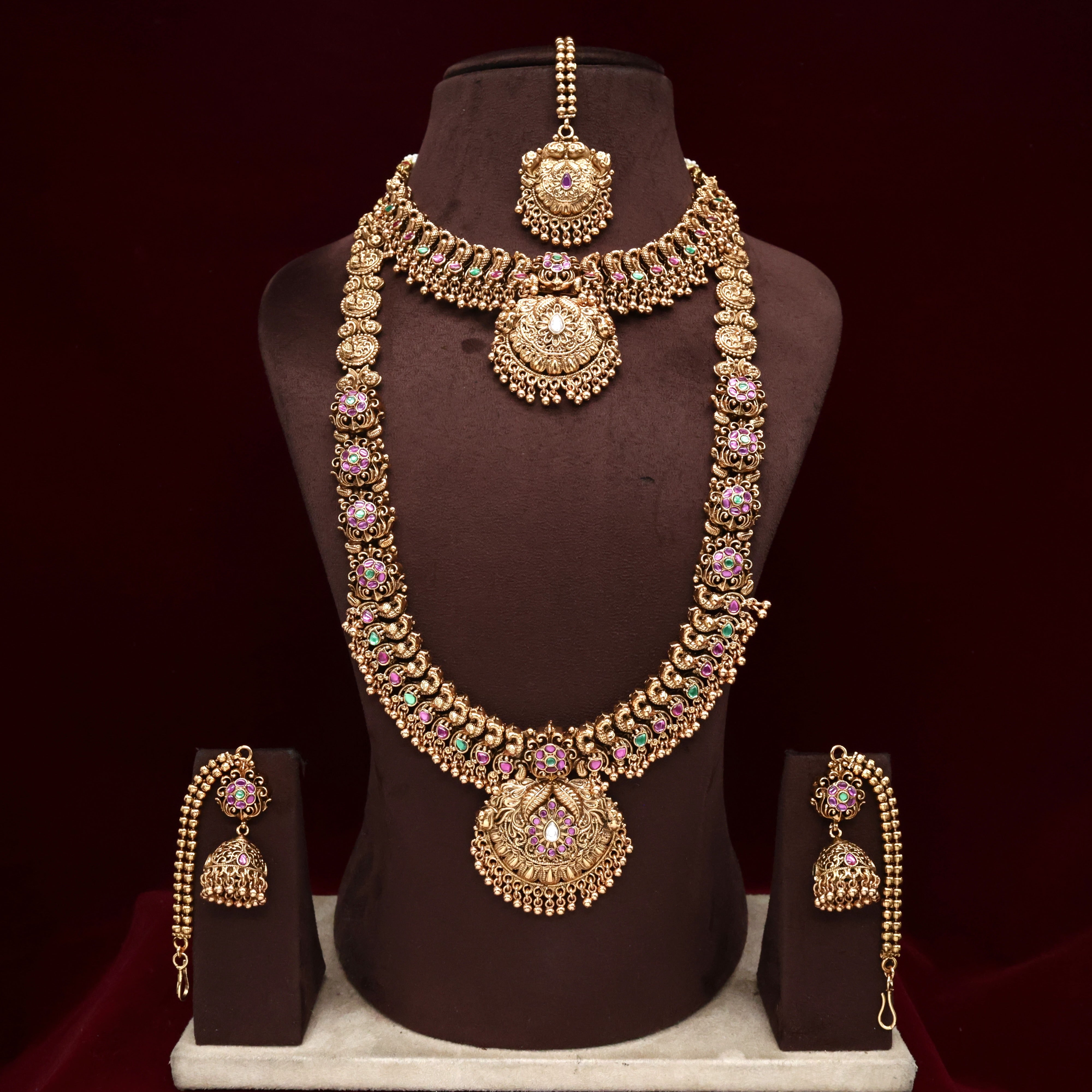 Premium Real Gold Inspired Kemp Semi Bridal Combo Set