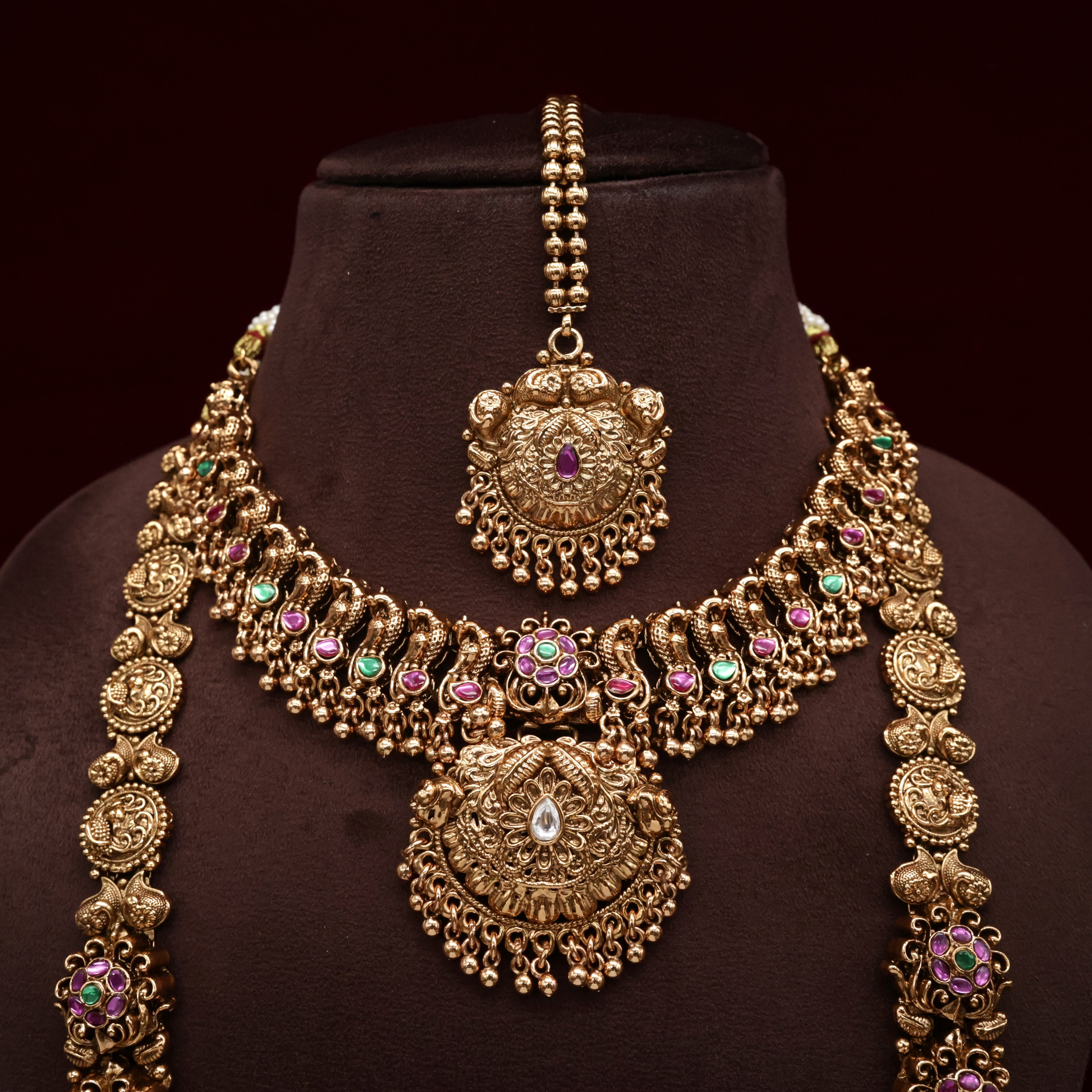 Premium Real Gold Inspired Kemp Semi Bridal Combo Set