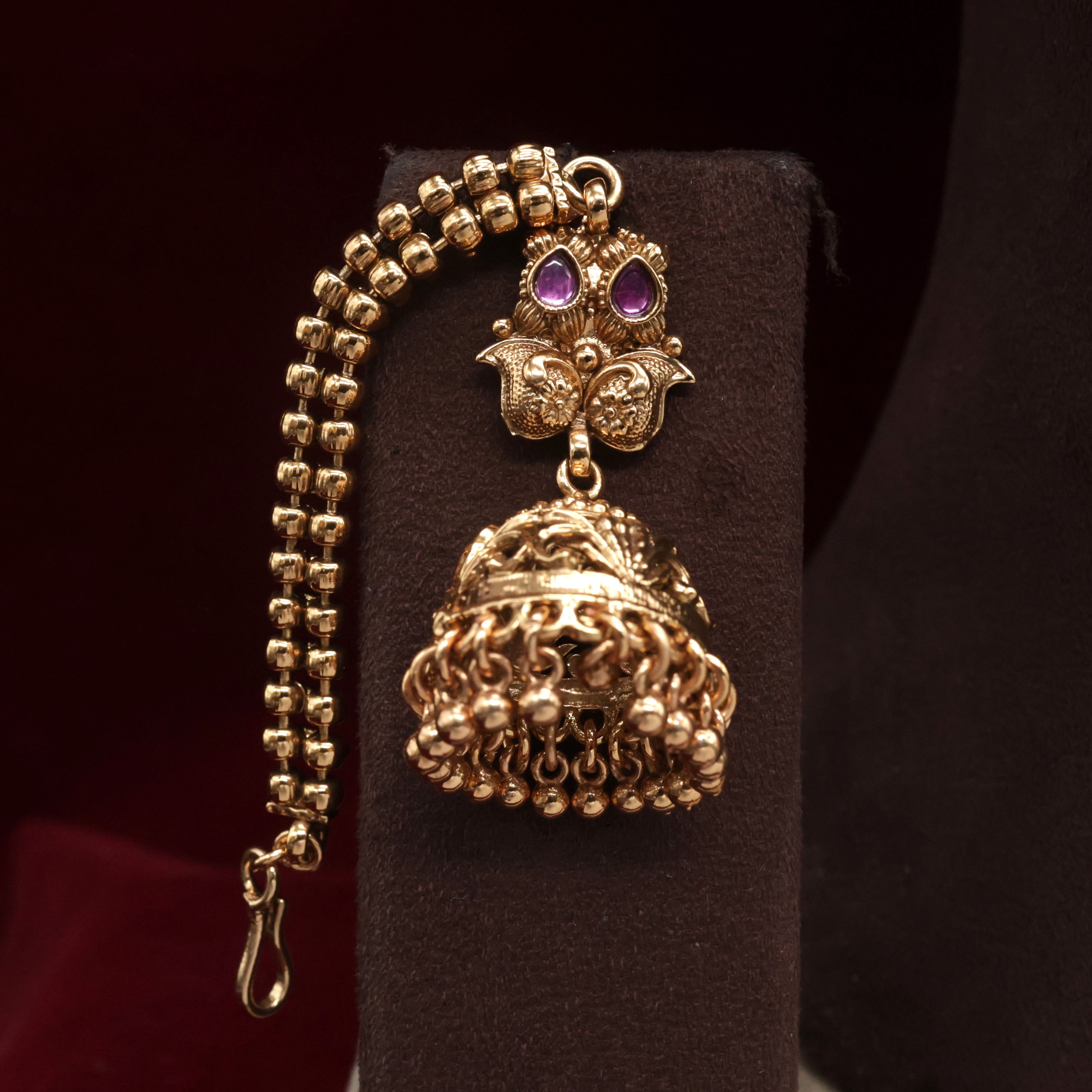 Real Gold Inspired Kemp Antique Flower Bud Bridal Combo Set