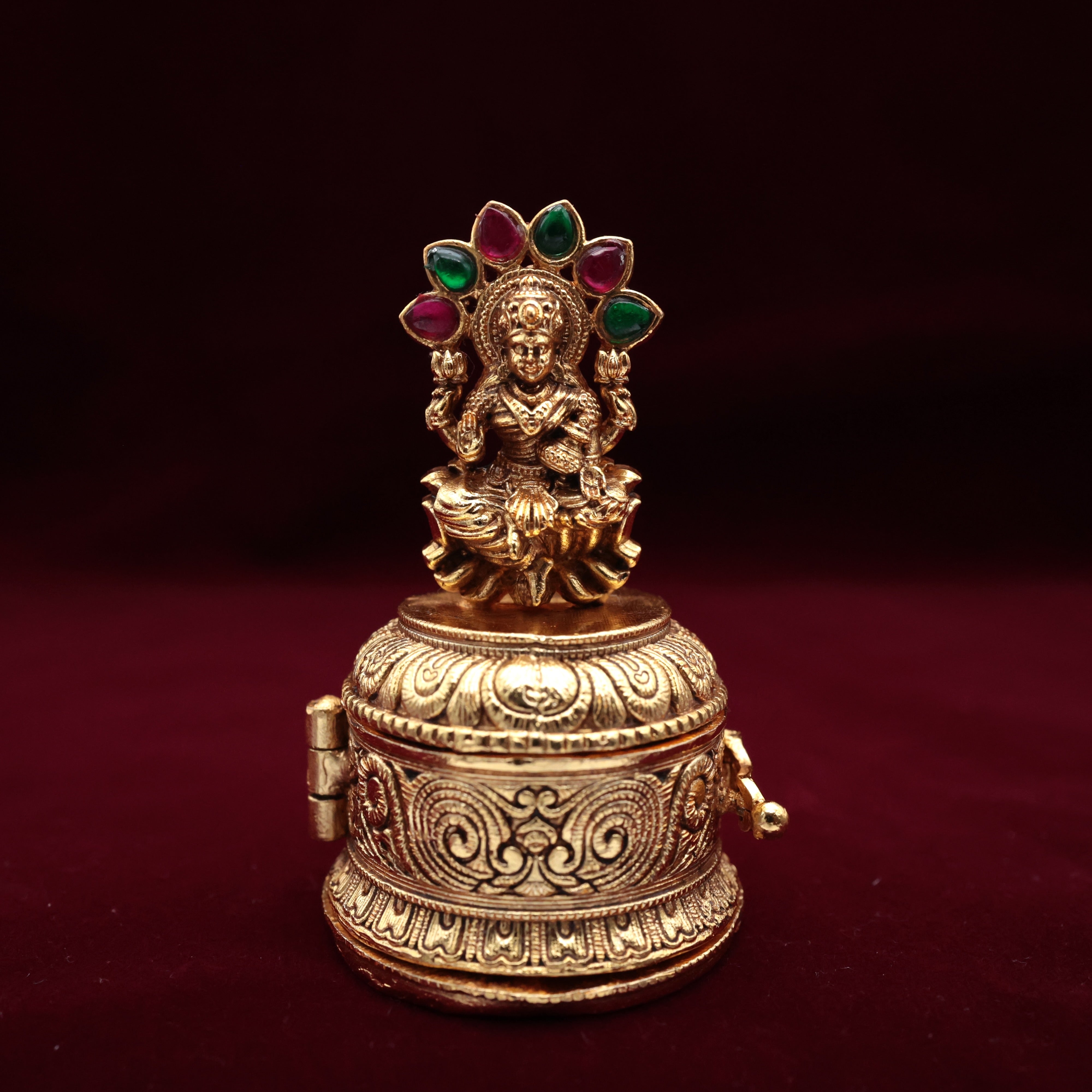Premium Mahalakshmi Devi Kumkum Box - Sindoor Dabbi