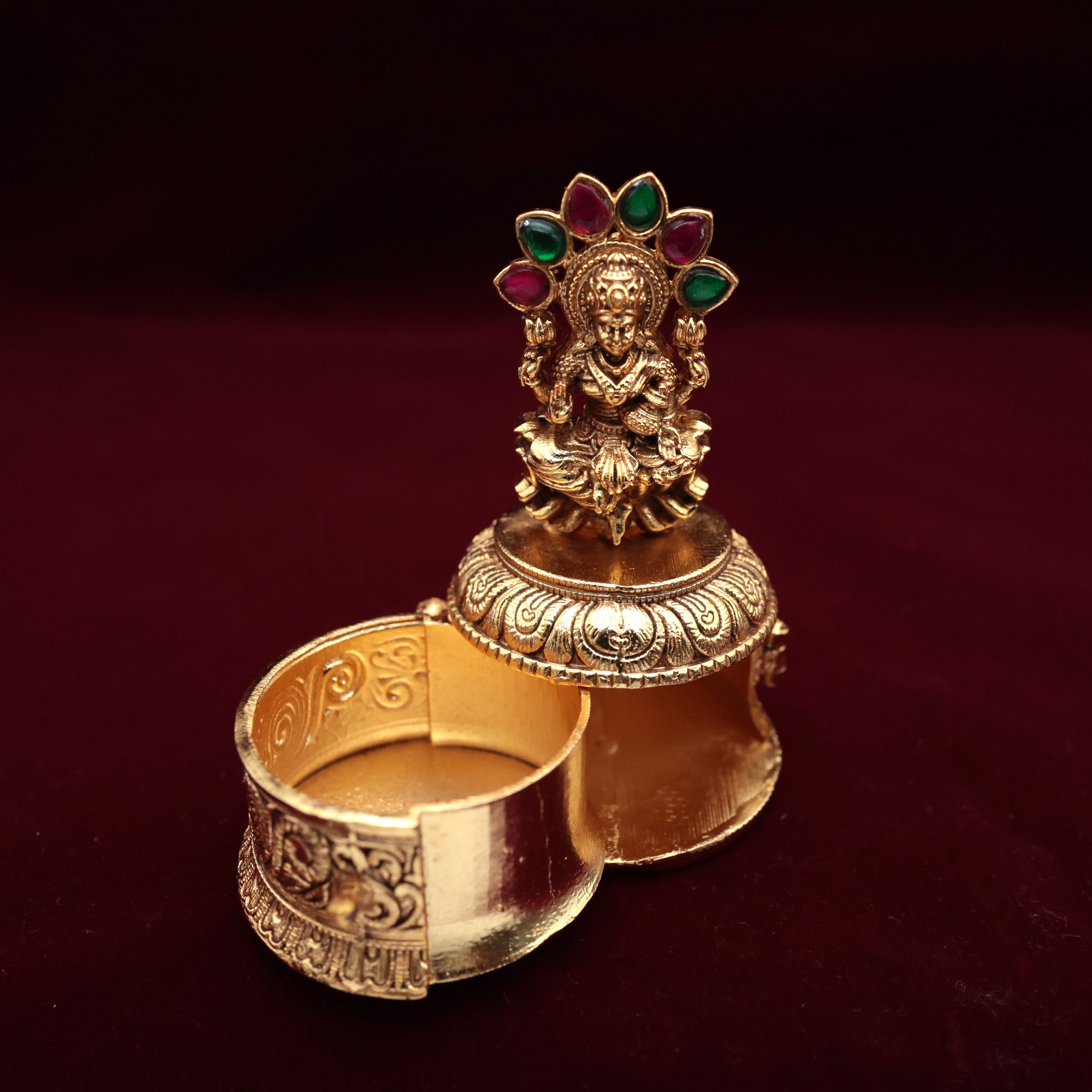 Premium Mahalakshmi Devi Kumkum Box - Sindoor Dabbi