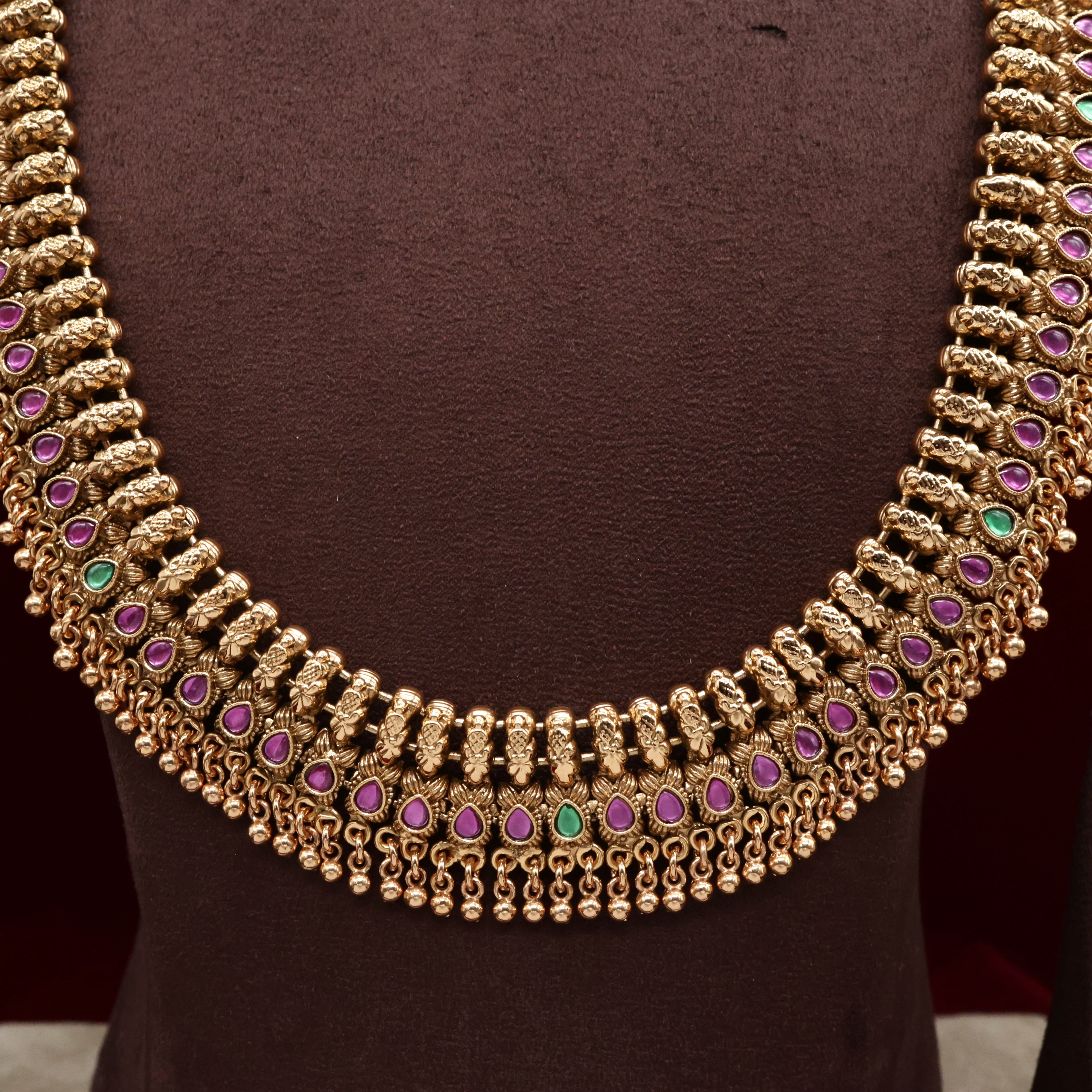 Real Gold Inspired Kemp Antique Flower Bud Bridal Combo Set