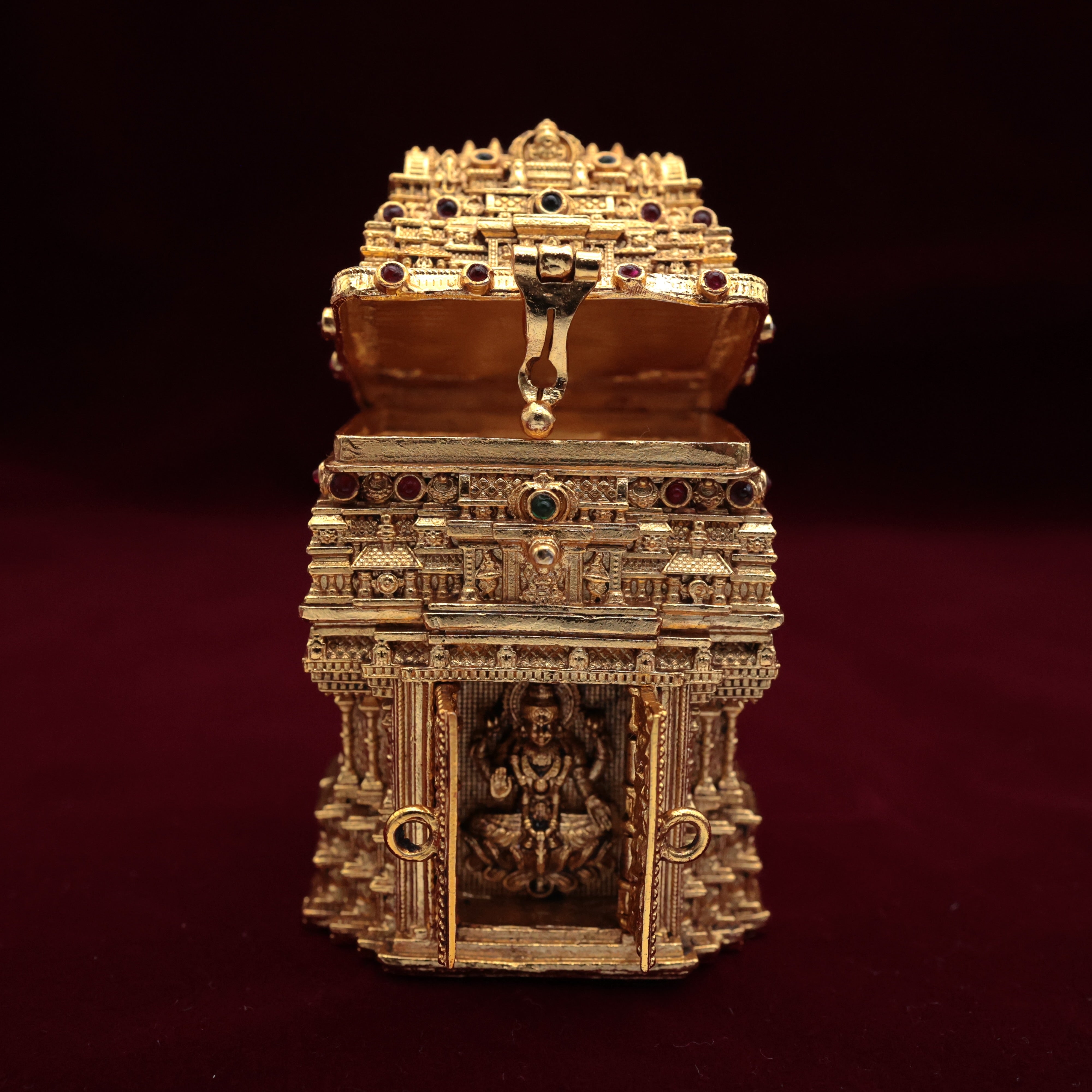Premium Lakshmi Temple Kumkum Box - Sindoor Dabbi