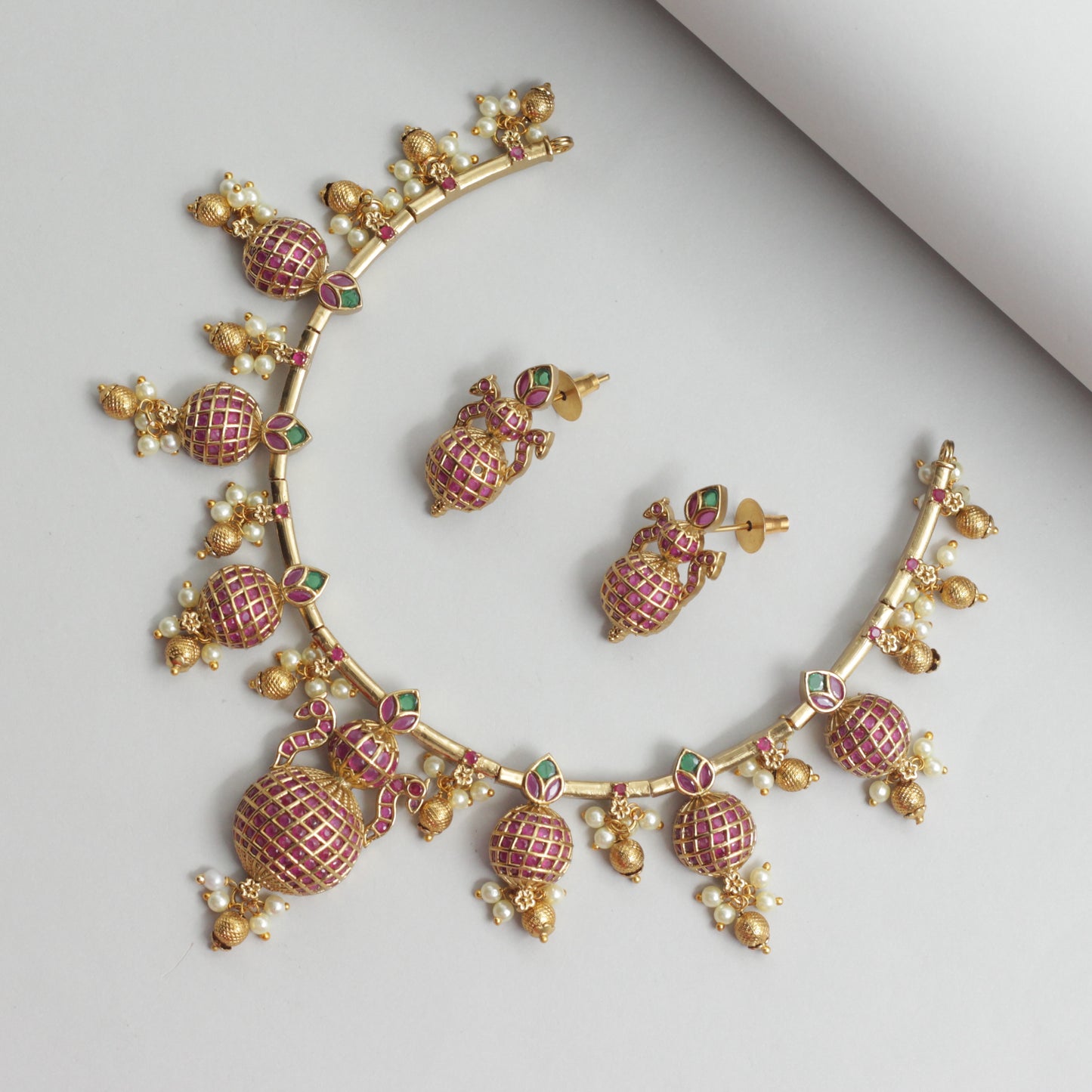 Antique Premium Kemp Kalash Bridal Necklace Set