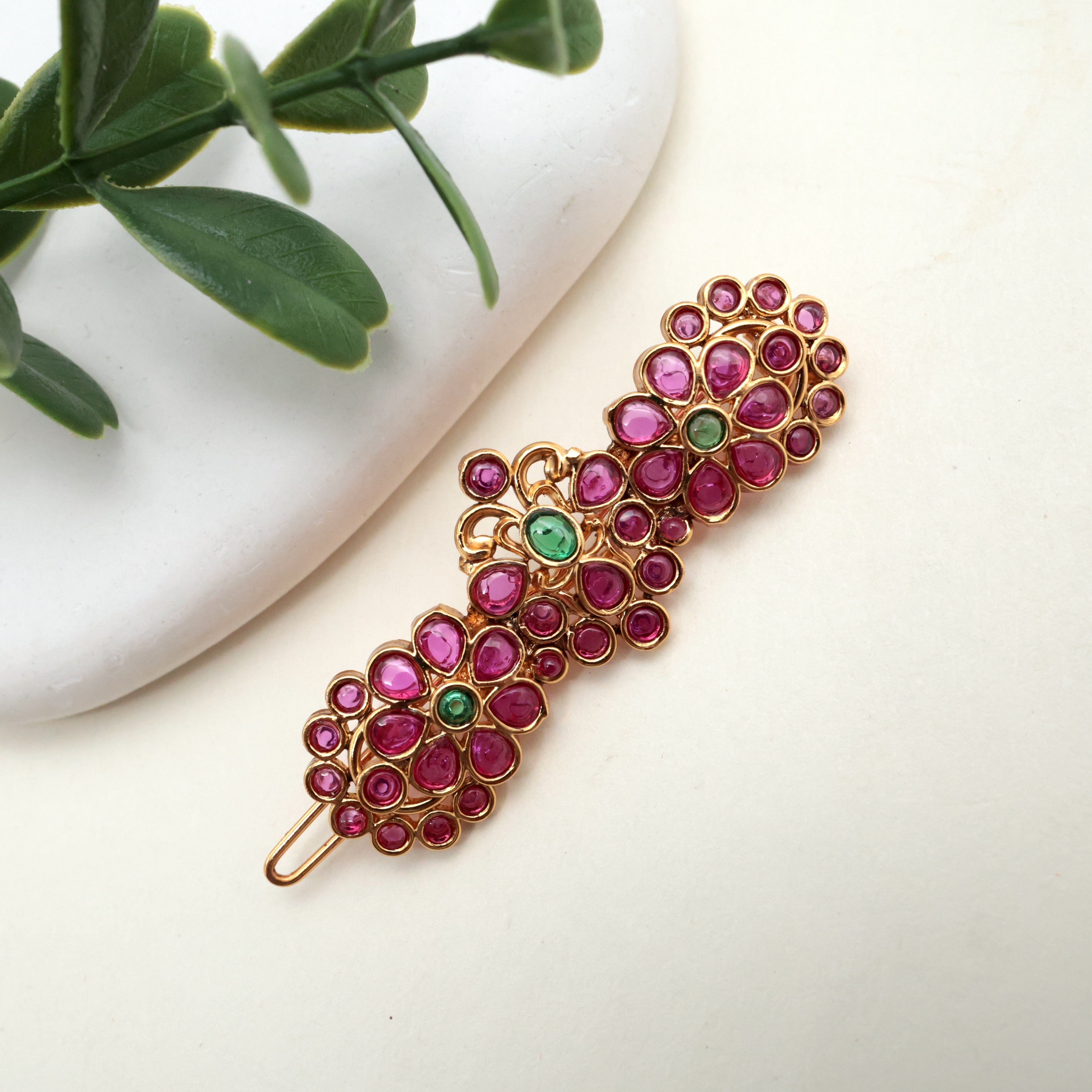 PREMIUM ANTIQUE KEMP FLOWER HAIR PIN FOR WOMEN