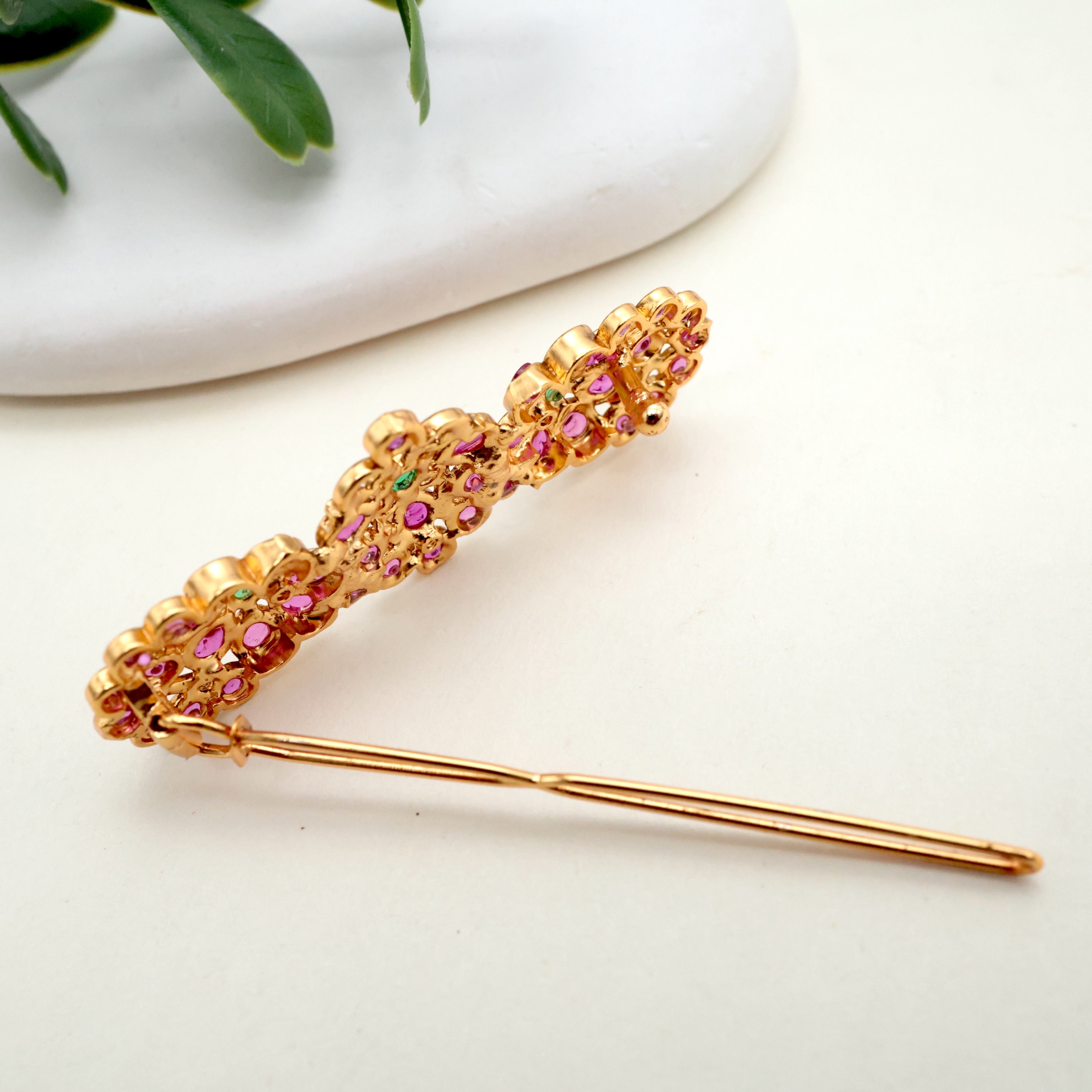PREMIUM ANTIQUE KEMP FLOWER HAIR PIN FOR WOMEN