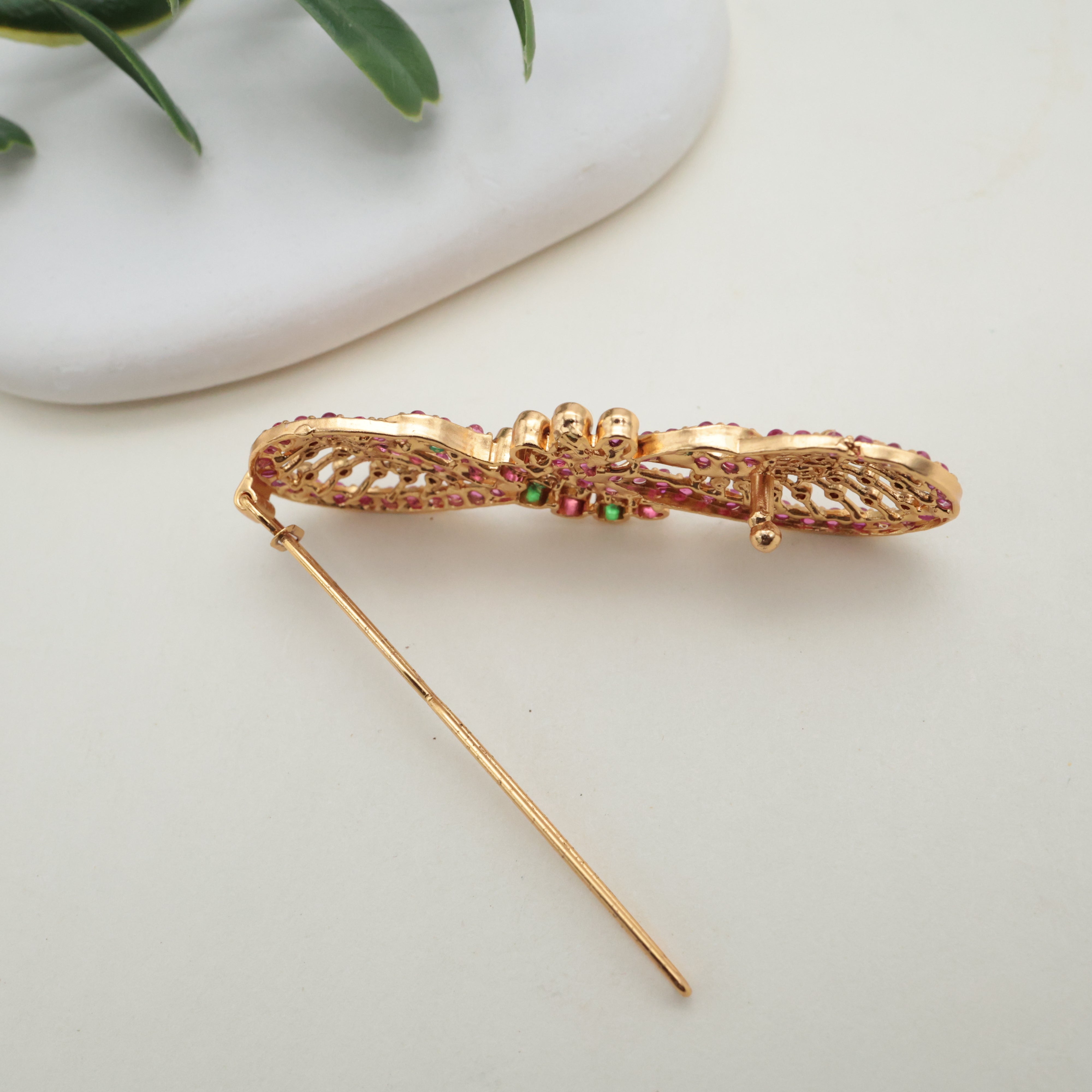 Premium Antique Kemp Peacock Hair Pin For Women
