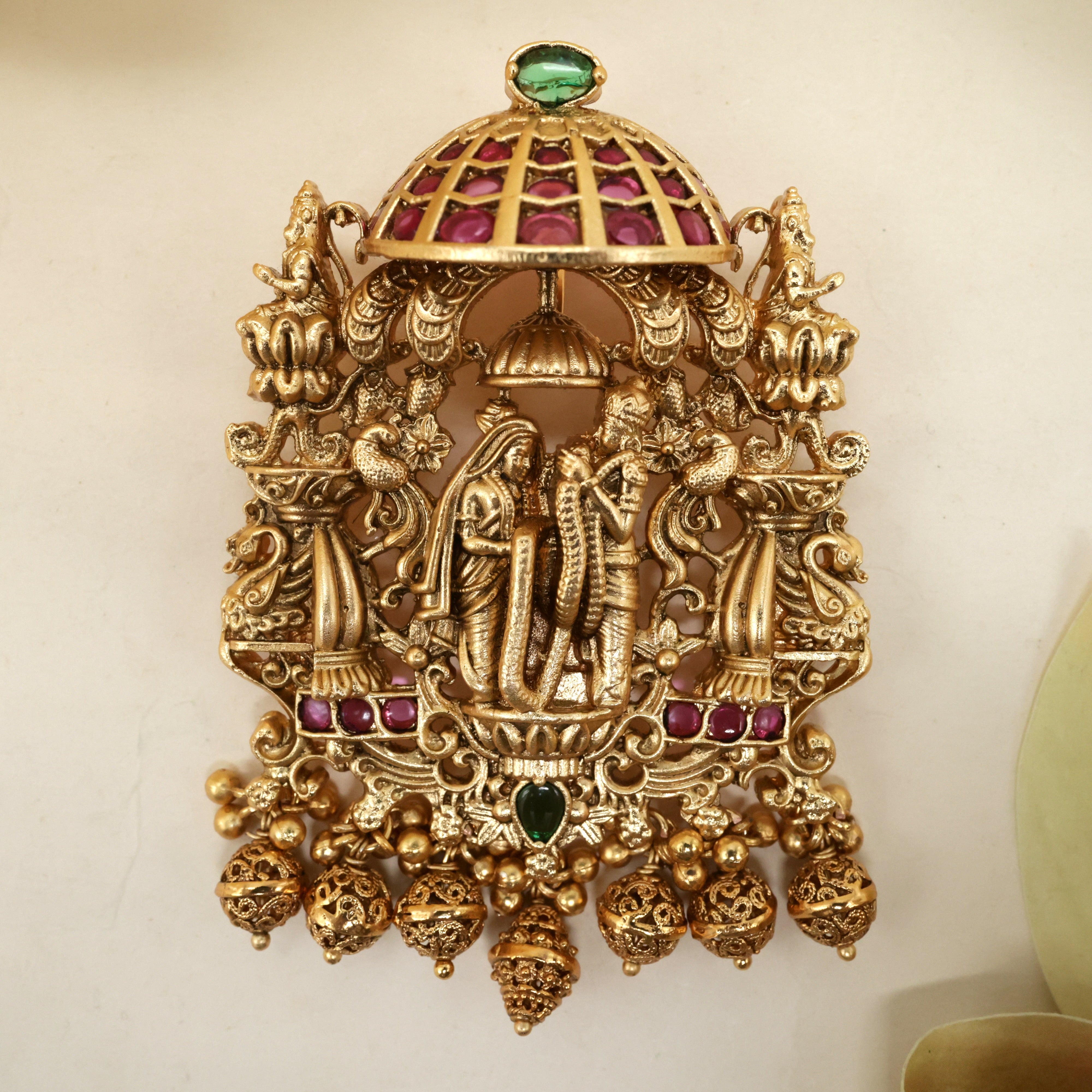 Antique Nagas Premium Royal Marriage Detachable Multi Style Pendant Set