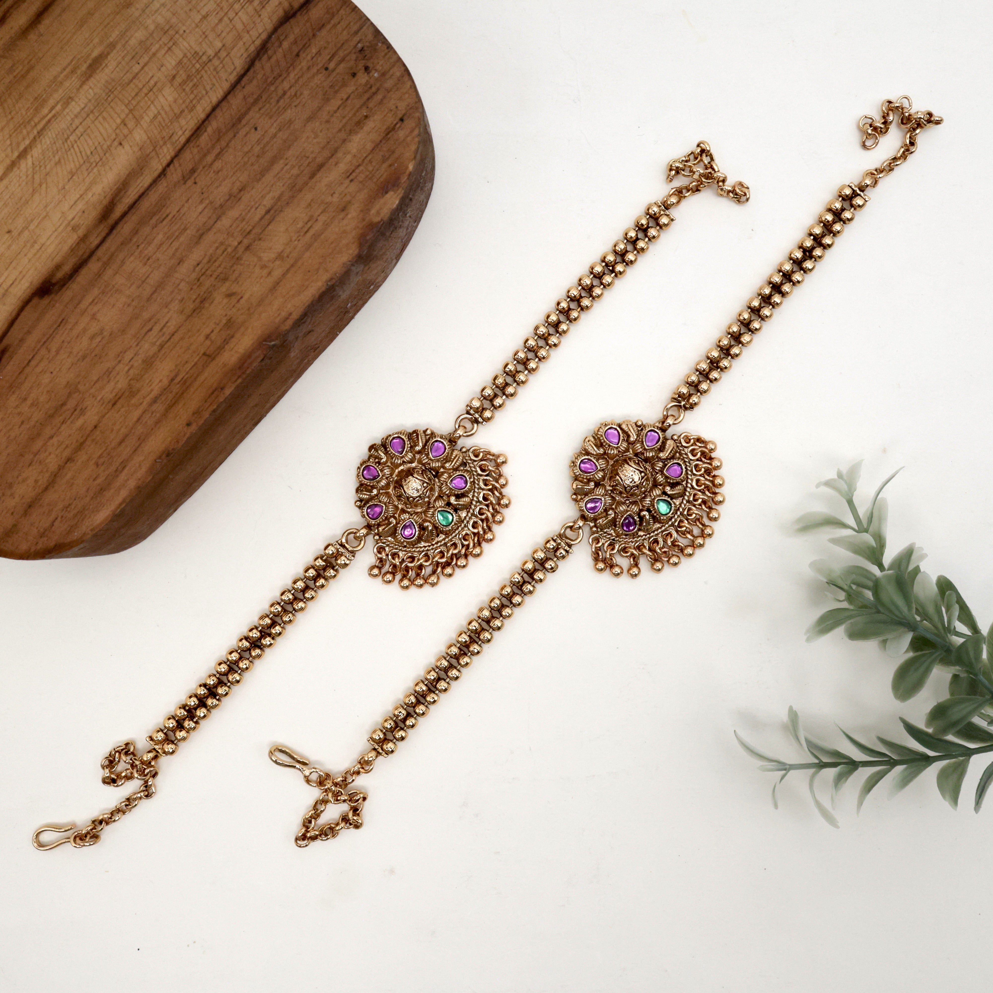 ANTIQUE NAGAS KEMP FLOWER SINGLE PENDANT BRIDAL VANKI/ARMLET