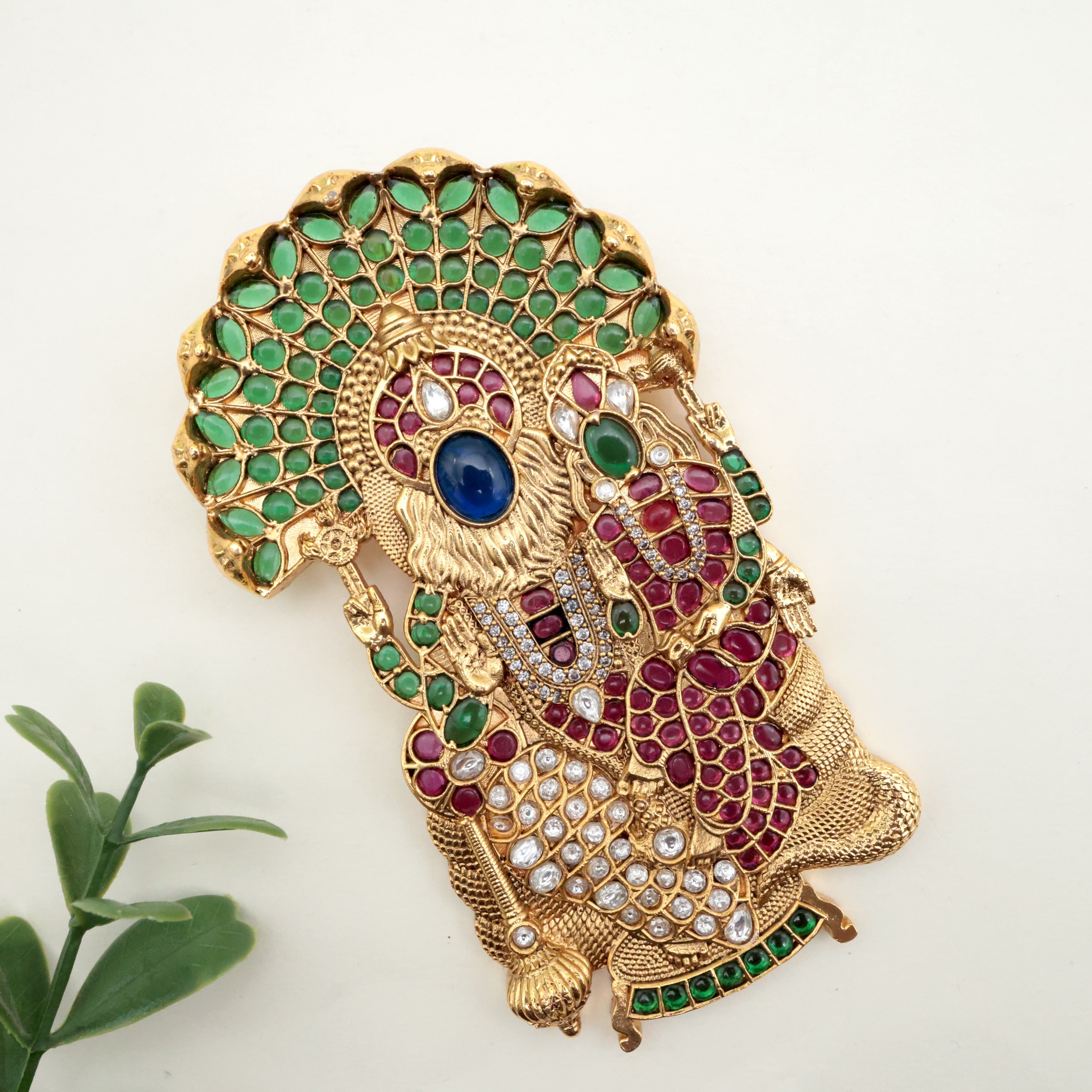 Premium Kemp Divine Lord Narasimhar Swamy Pendant