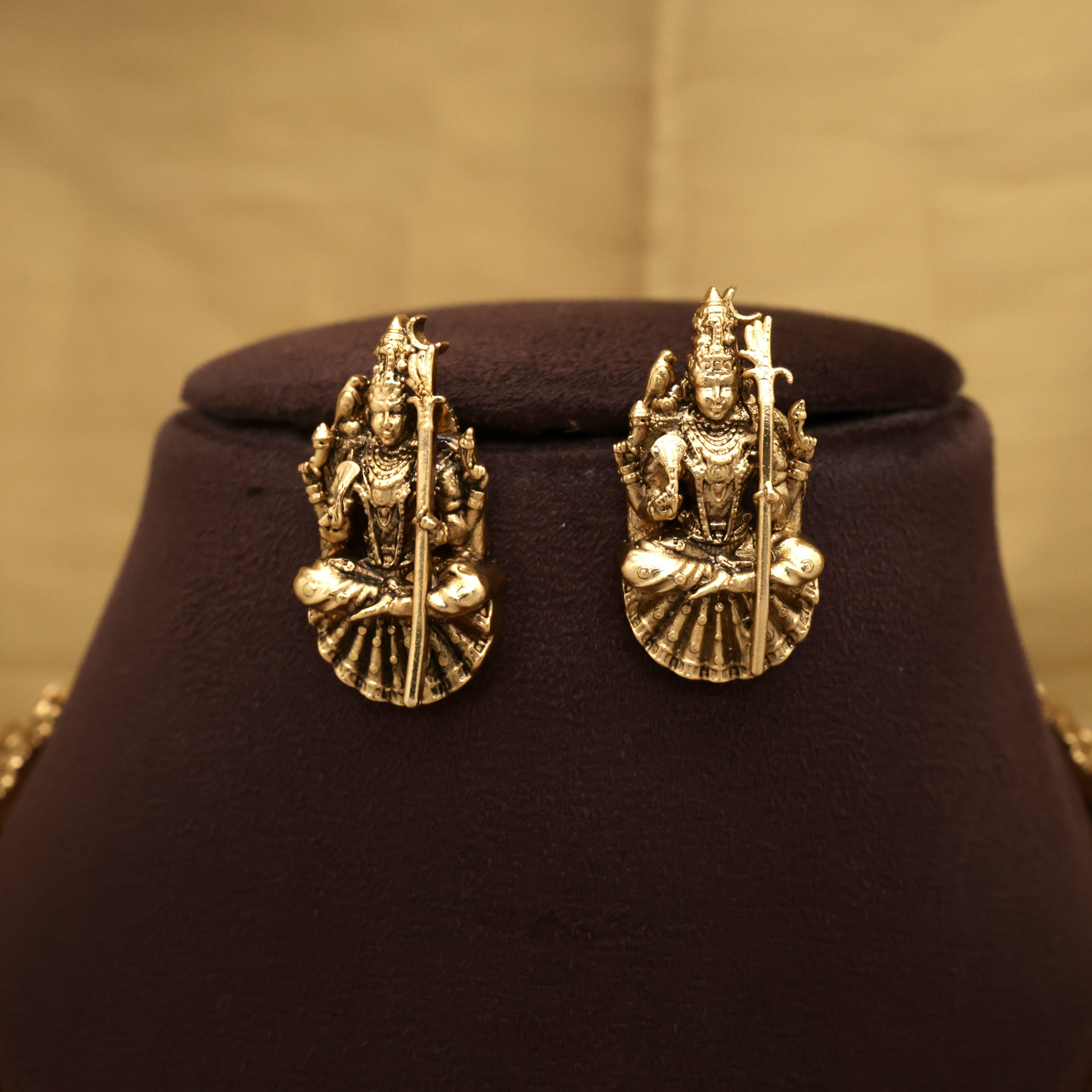 Premium Antique Nagas Tripura Sundari Pendant Hasli Necklace Set