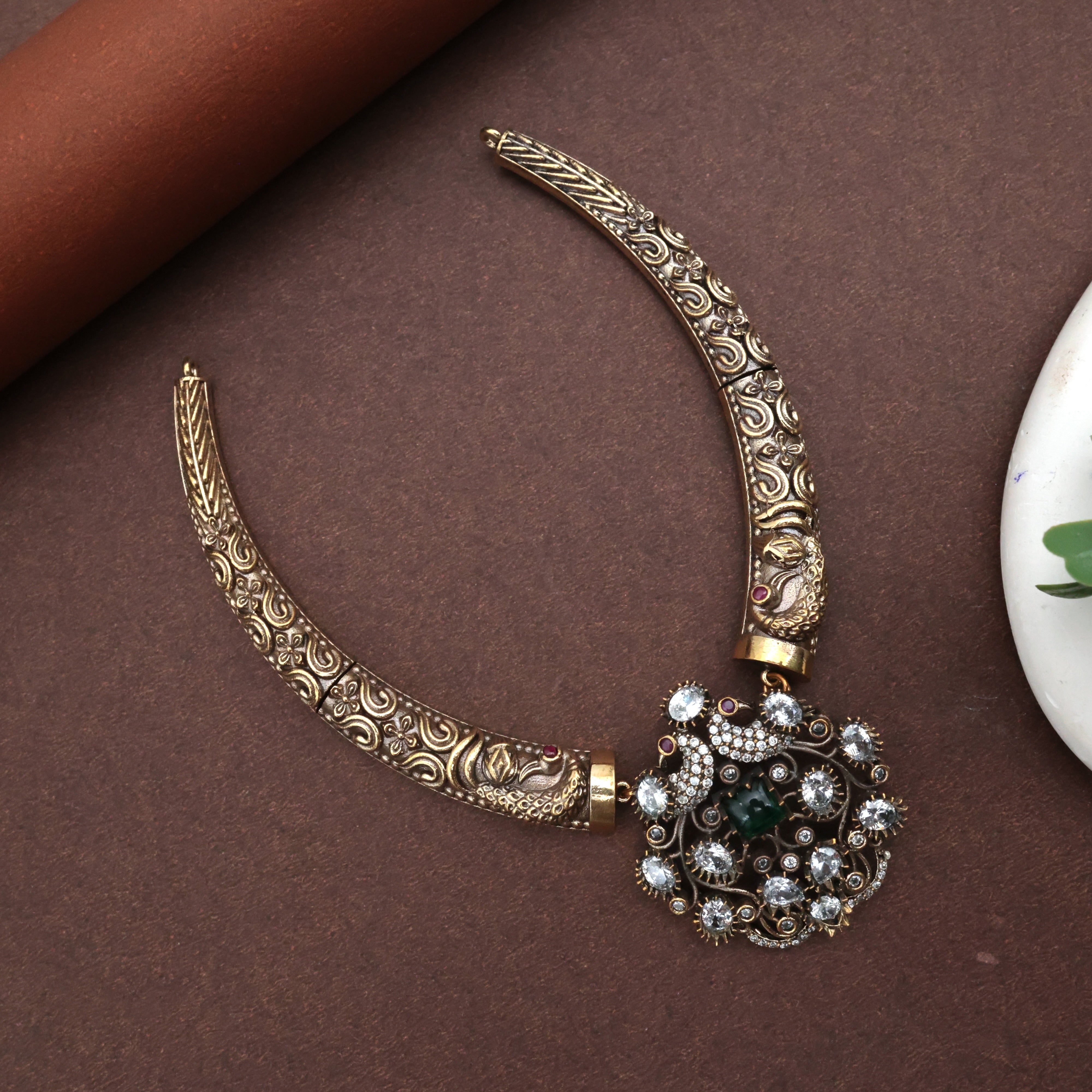 AD ANTIQUE NAGAS GANDABERUNDA PENDANT HASLI SET