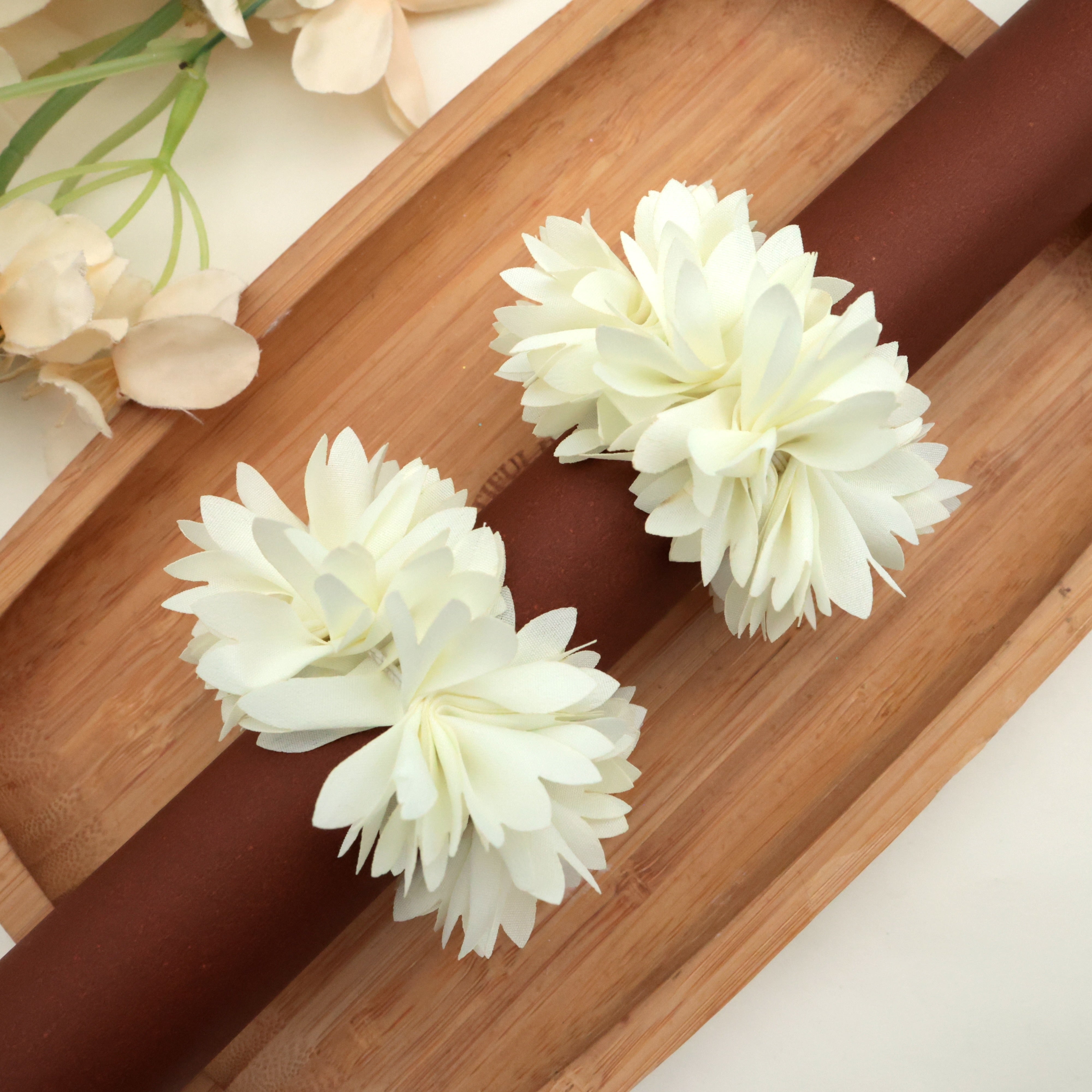 Handmade Real Look Fabric Pichi Poo Hair Scrunchies - Pack of 2