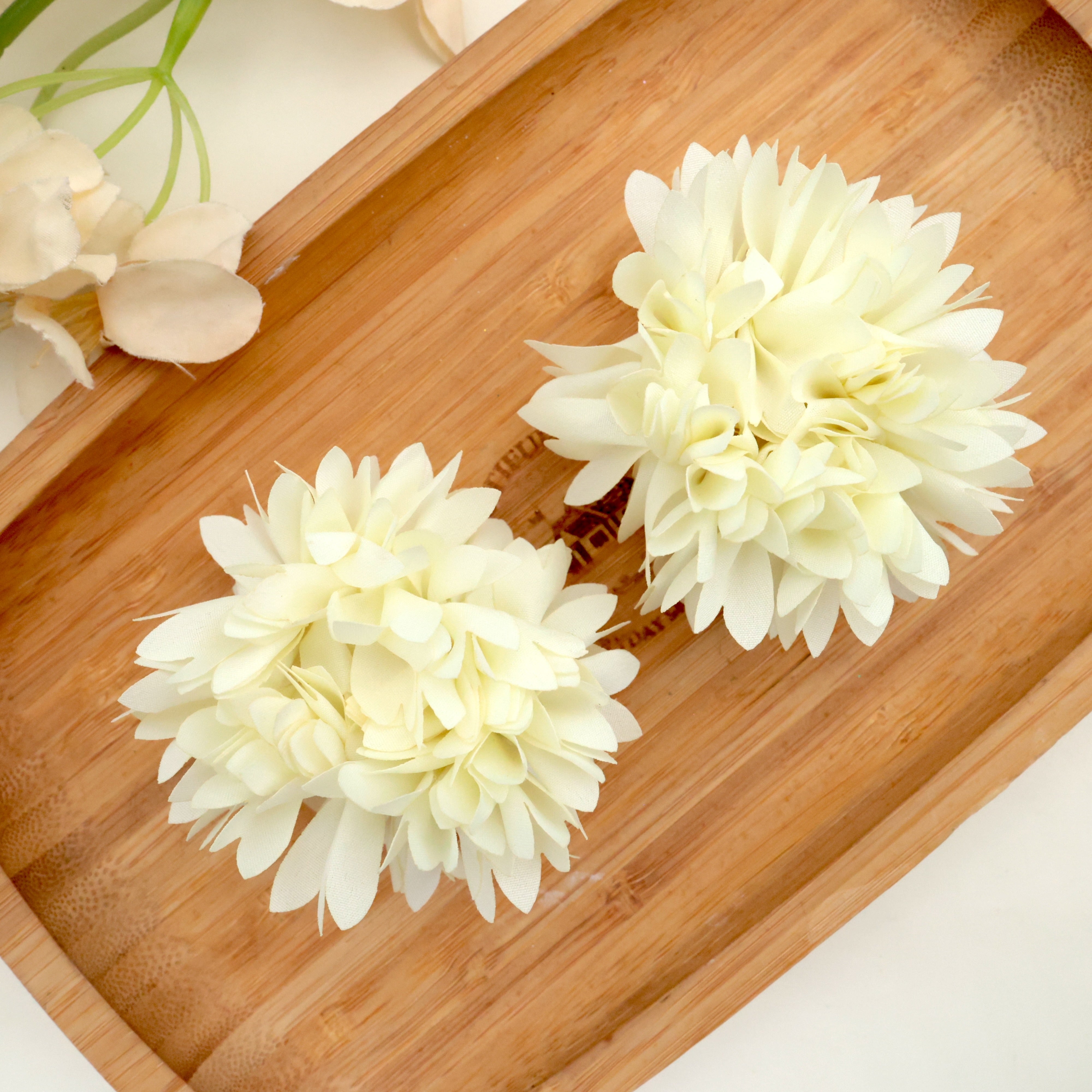 Handmade Real Look Fabric Pichi Poo Hair Scrunchies - Pack of 2