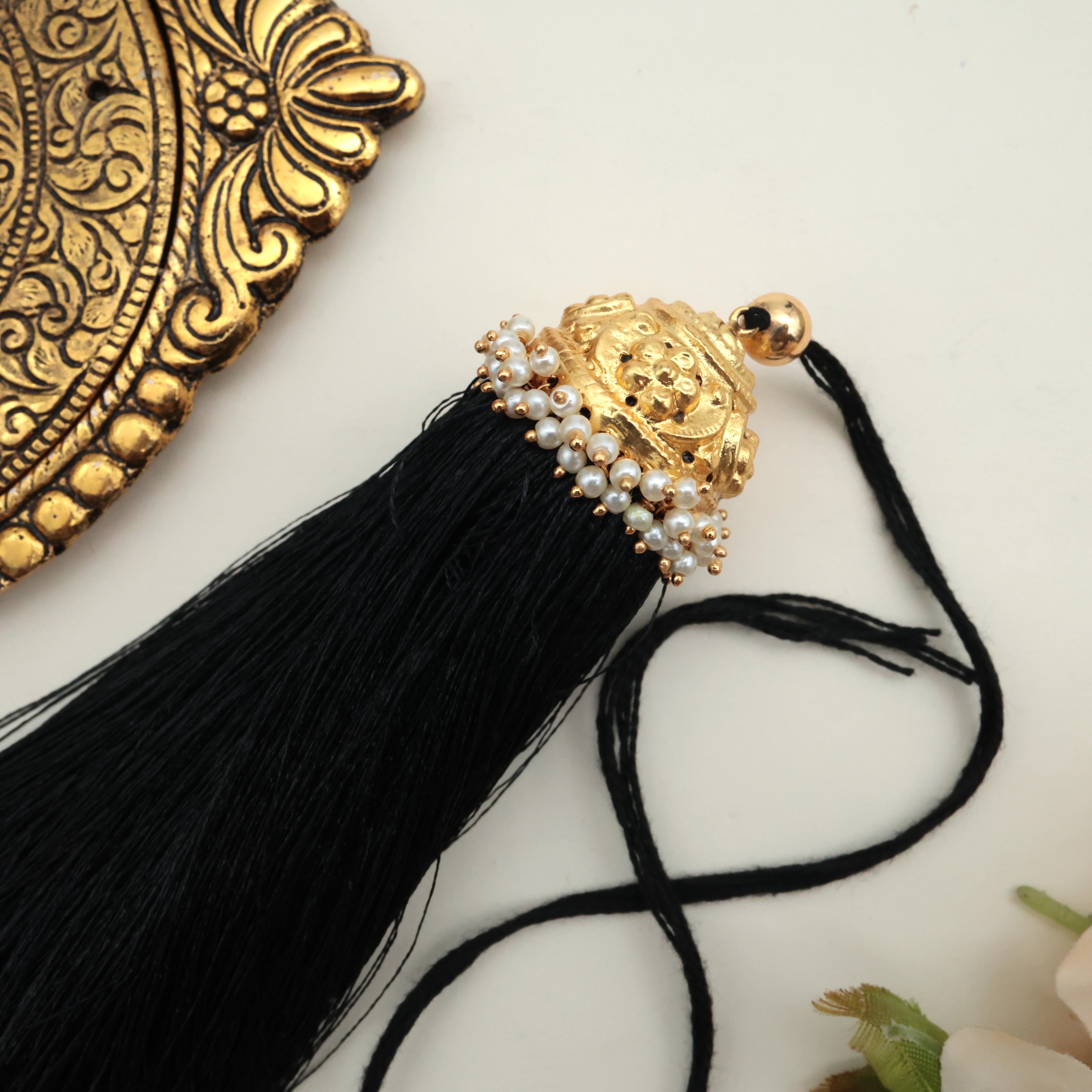 Premium South Indian Antique Nagas Flower Bridal Jada Kunjalam / Jada Koppulu Hair Accessory