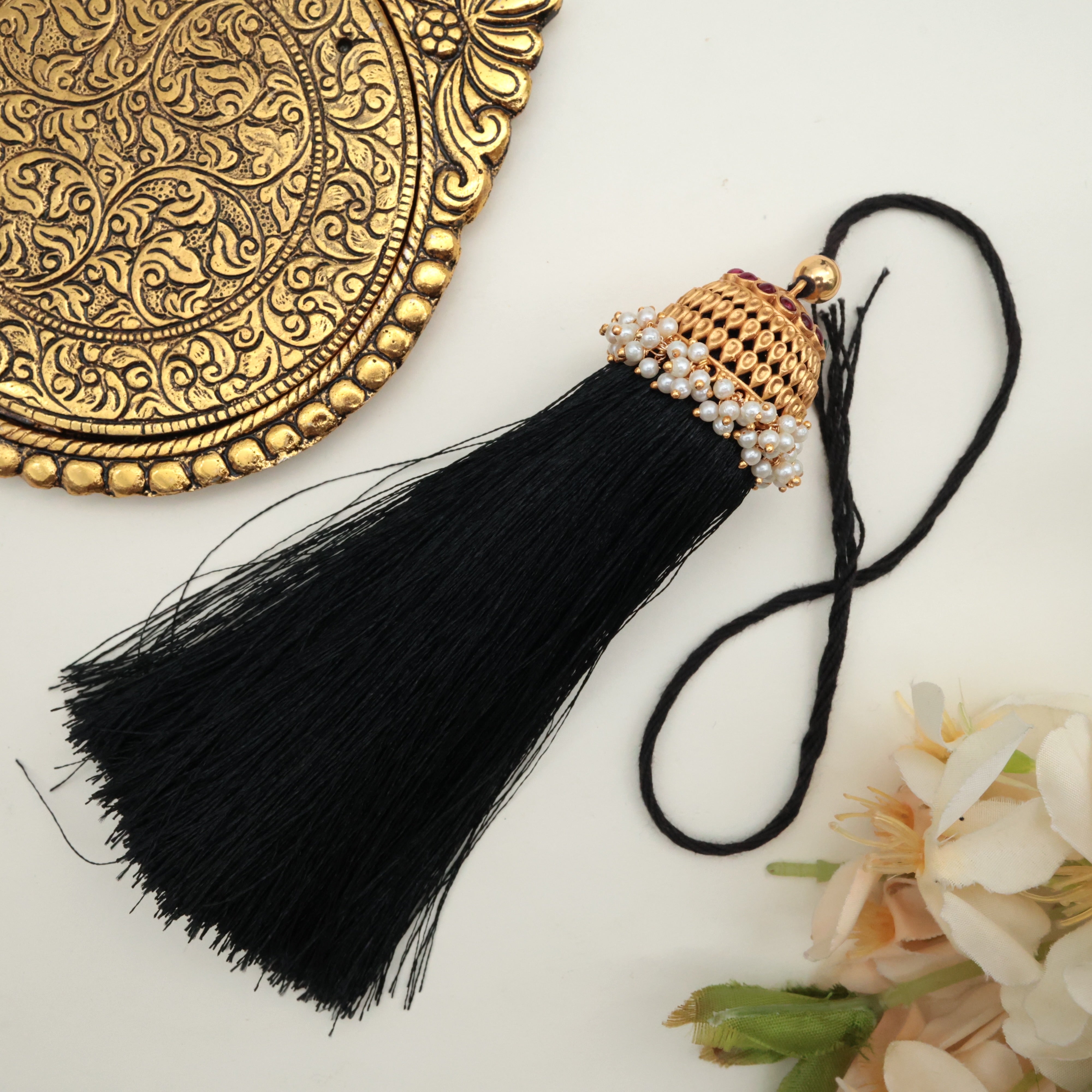 Premium South Indian Thilak Drops Bridal Jada Kunjalam / Jada Koppulu Hair Accessory