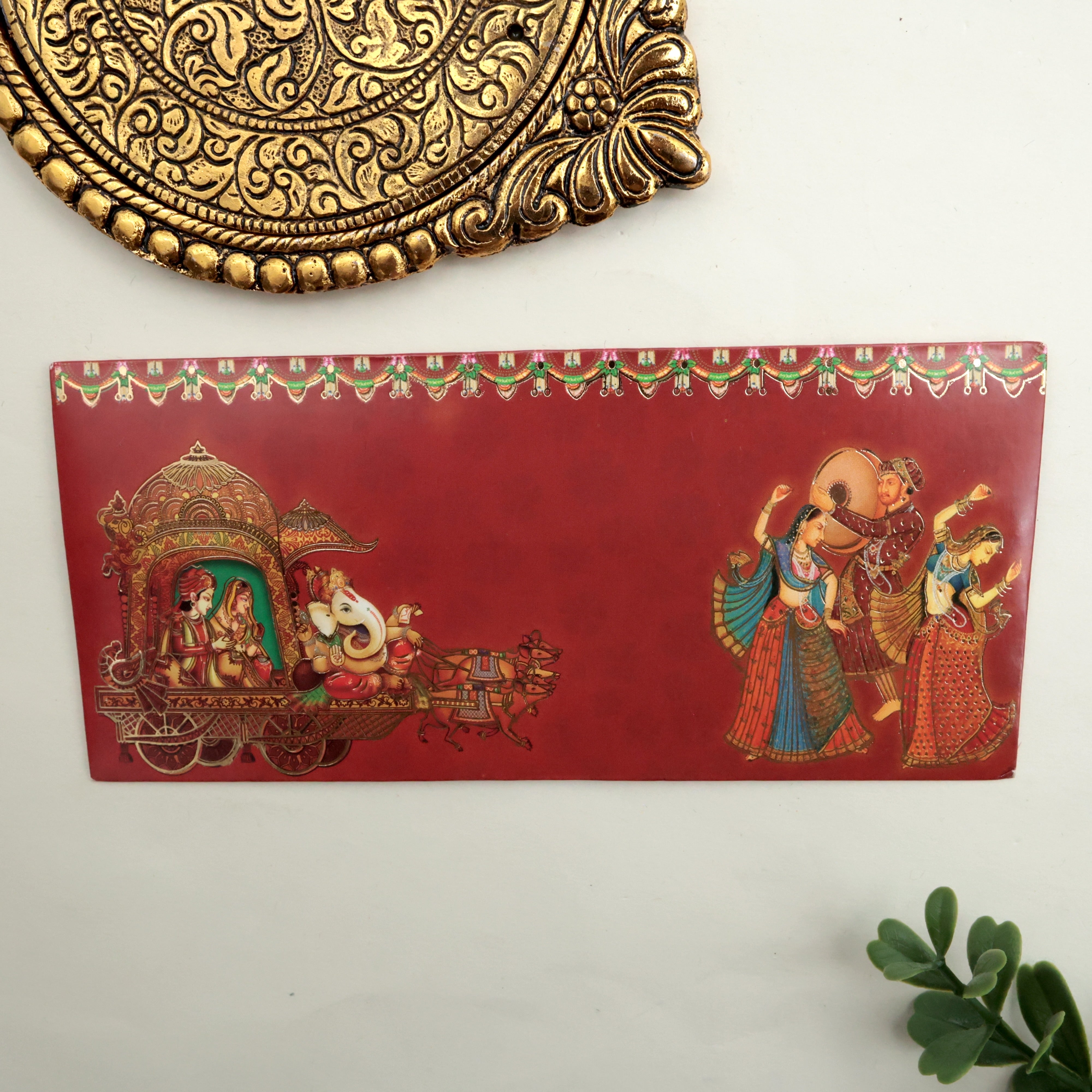 Royal Shagun Premium Envelope - Pack of 5 - Ganapathi Chariot