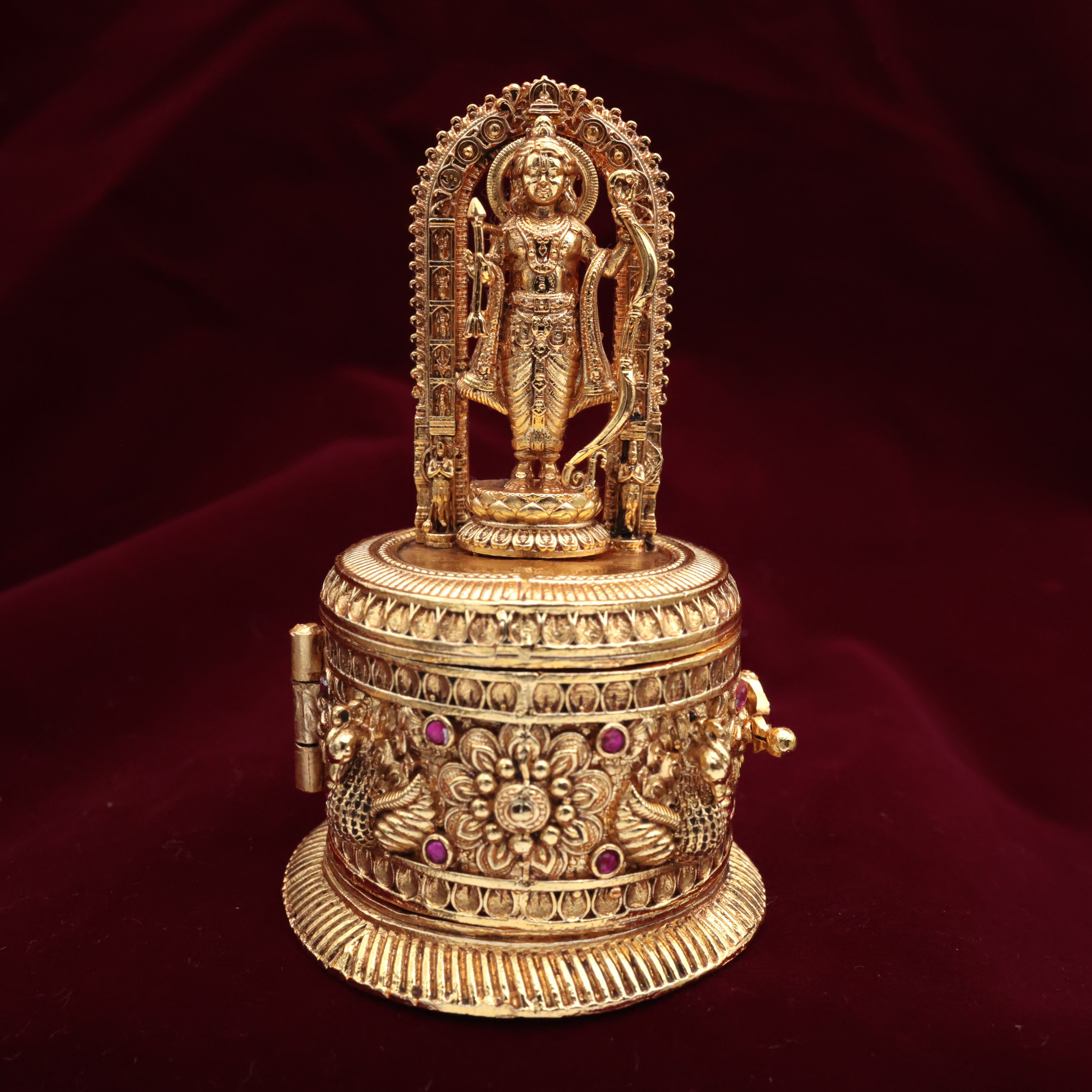 Premium Ram Lalla Temple Kumkum Box - Sindoor Dabbi