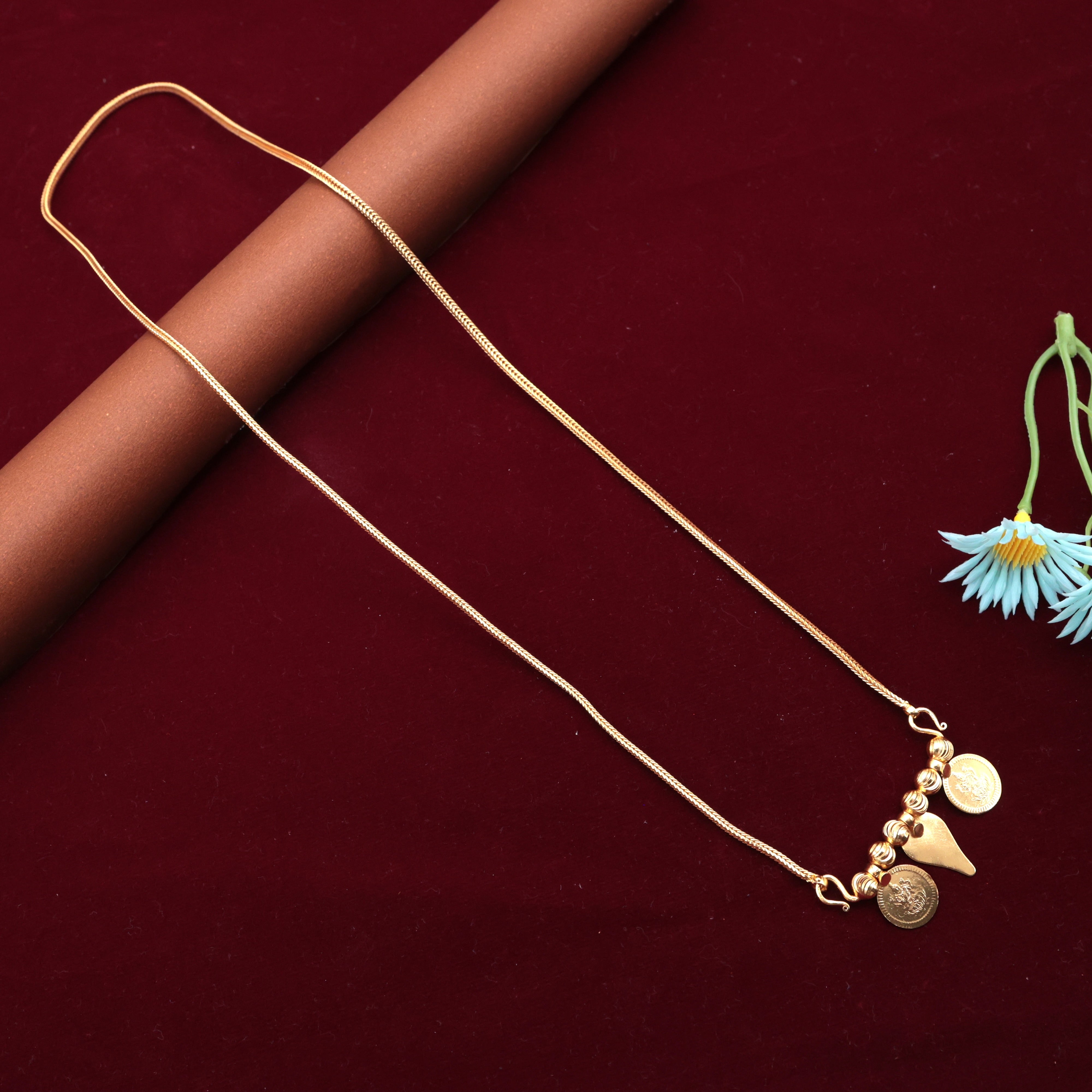 Real Gold Look Lakshmi Coin Ela Thali Chain