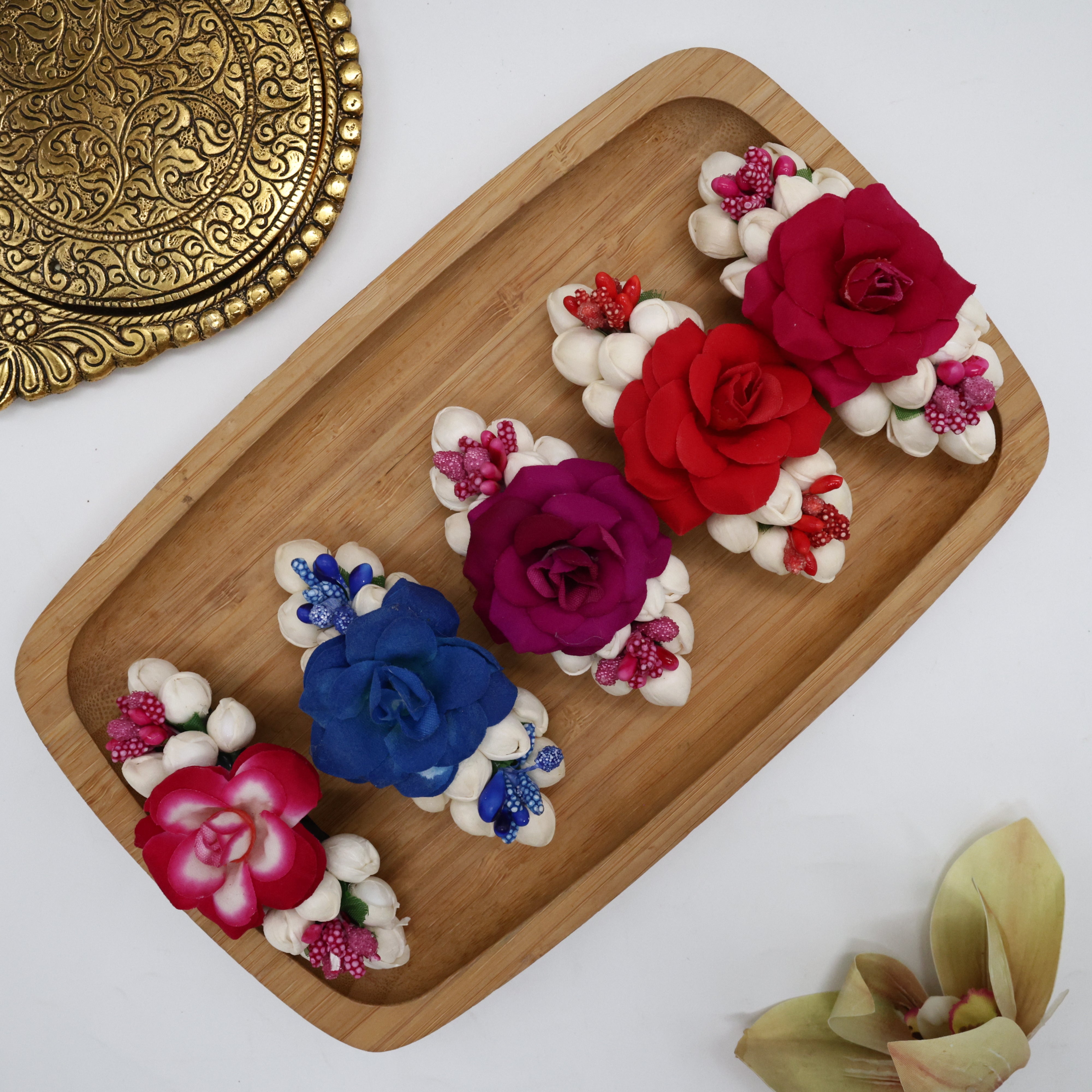 Jasmine Pollen Rose Fancy French Barrette Hair Clip For Women