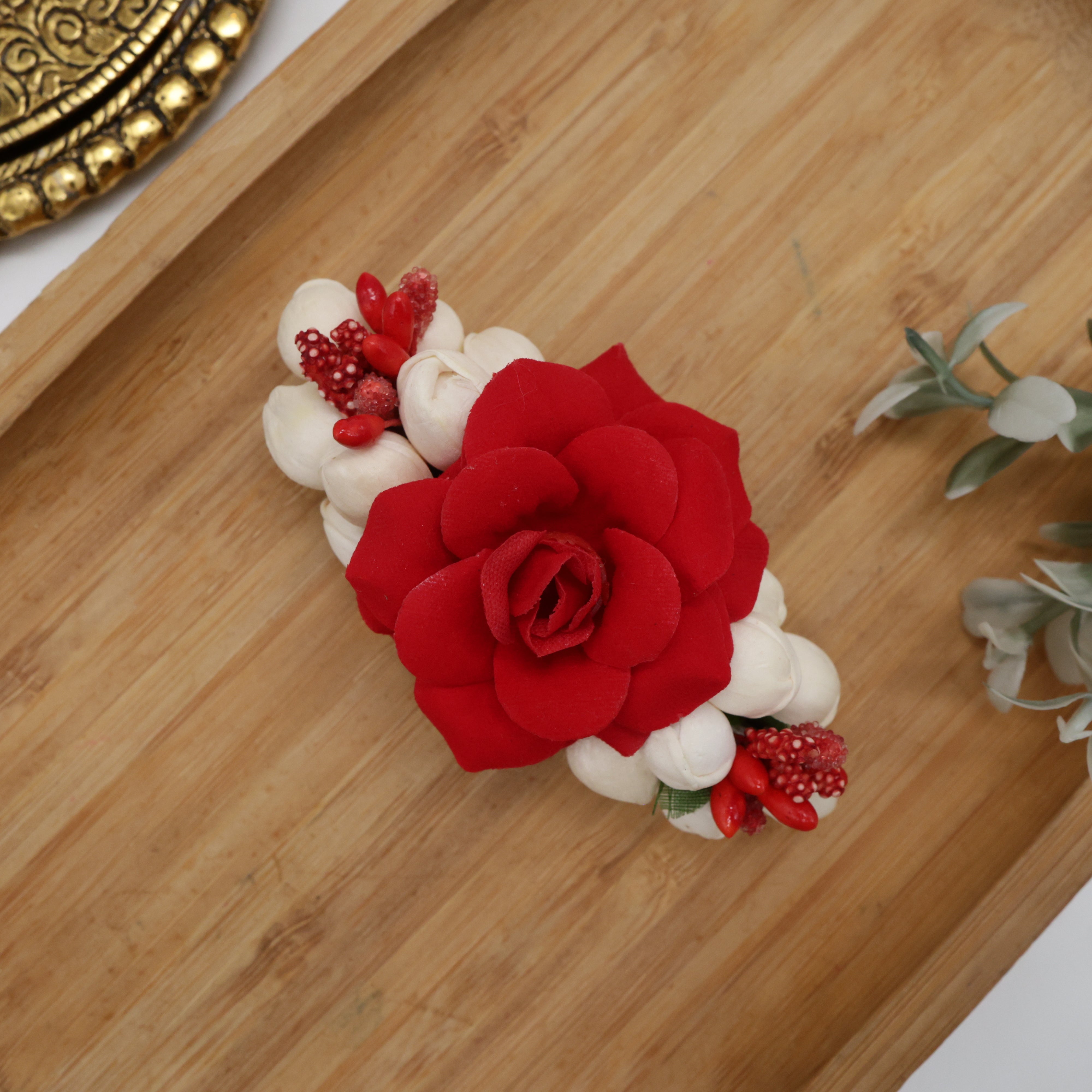 Jasmine Pollen Rose Fancy French Barrette Hair Clip For Women