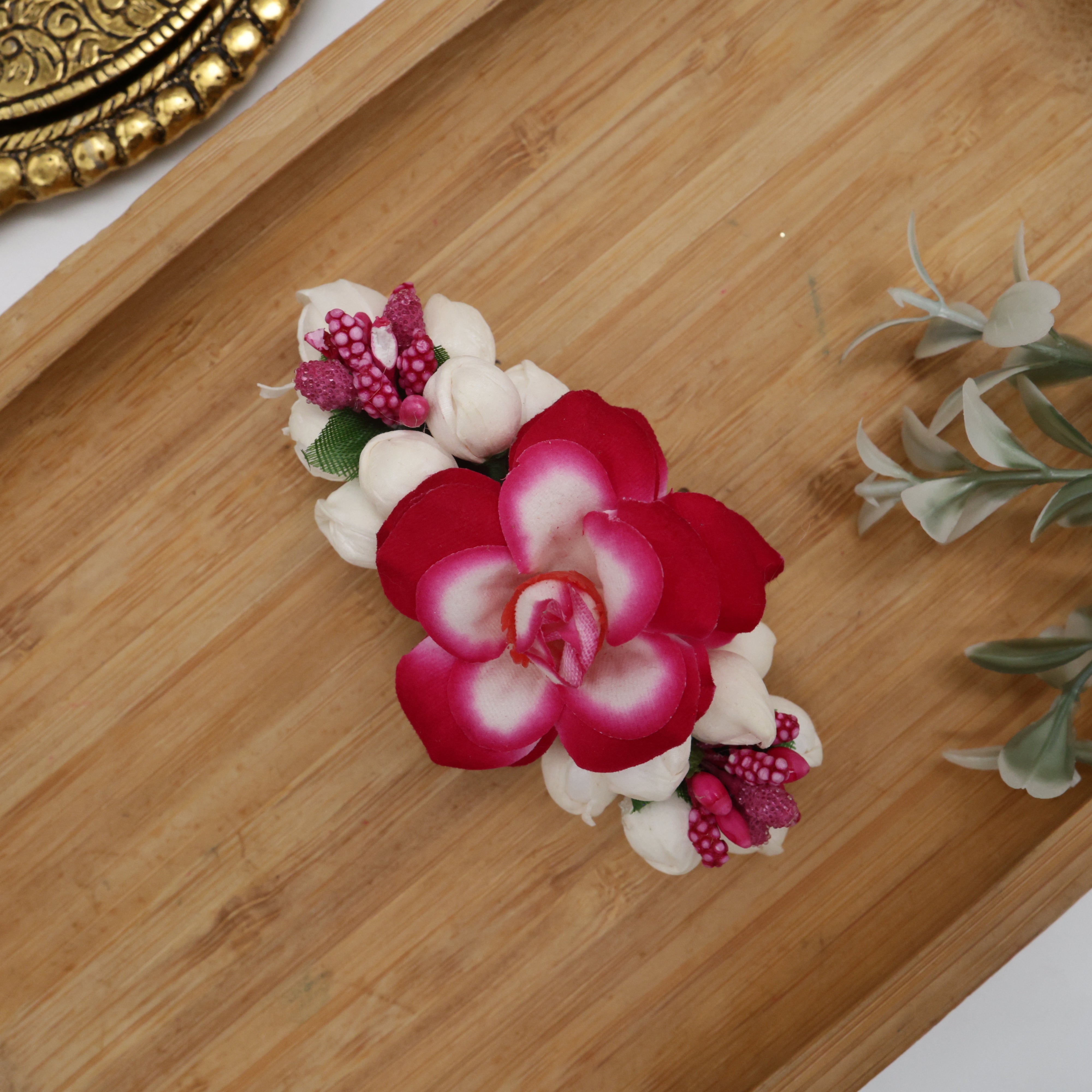 Jasmine Pollen Rose Fancy French Barrette Hair Clip For Women