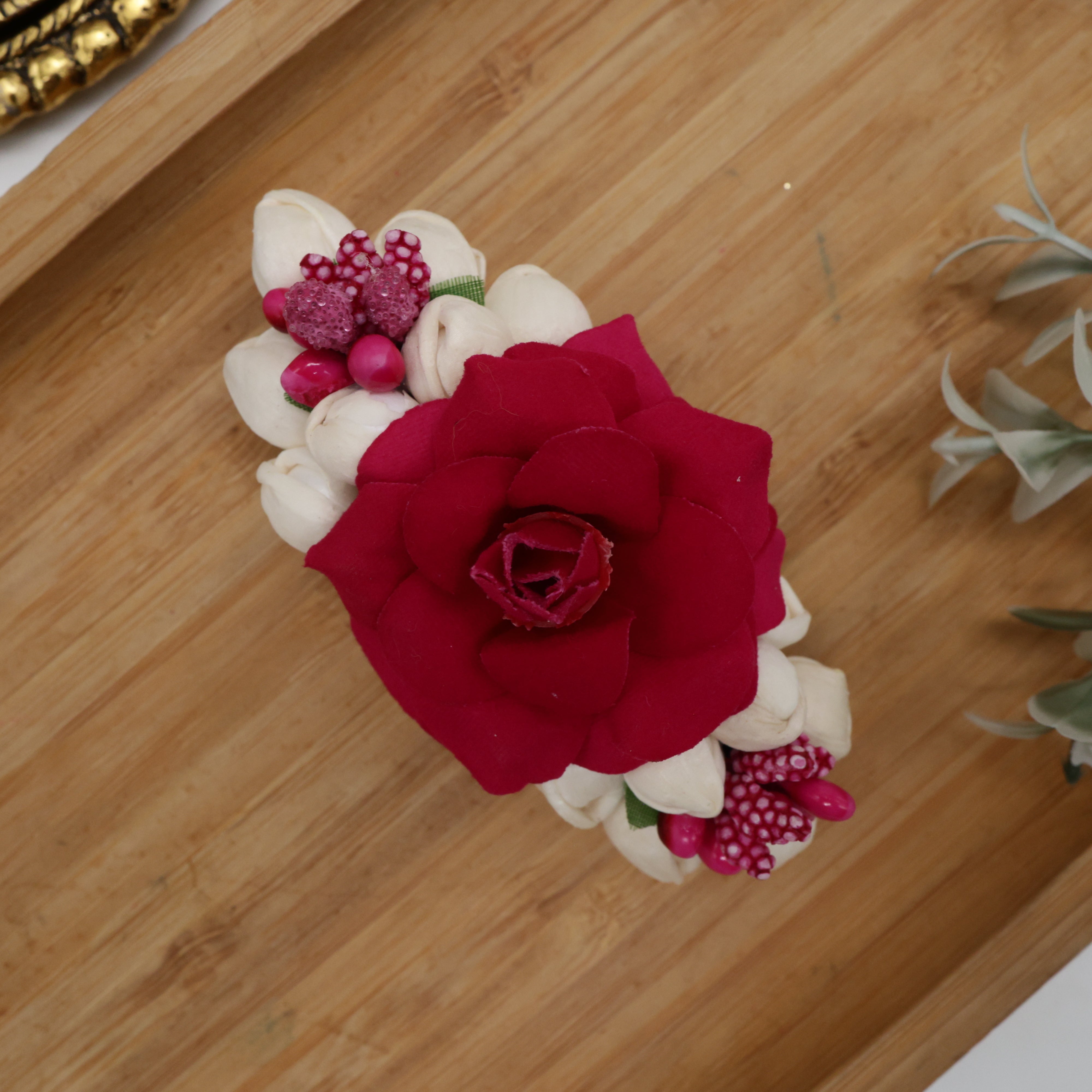 Jasmine Pollen Rose Fancy French Barrette Hair Clip For Women