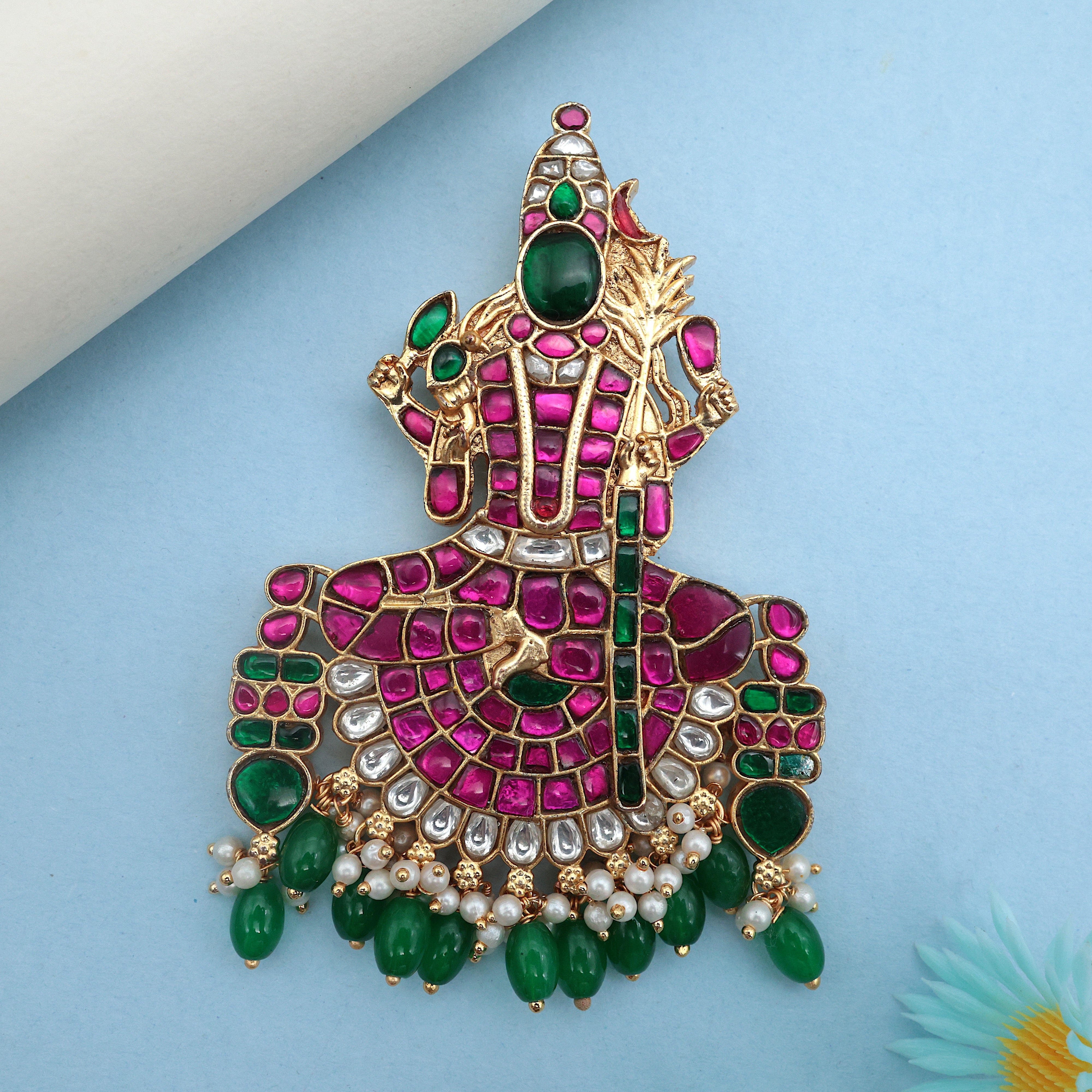PREMIUM JADAU KUNDAN DIVINE GODDESS KAMAKSHI DEVI PENDANT