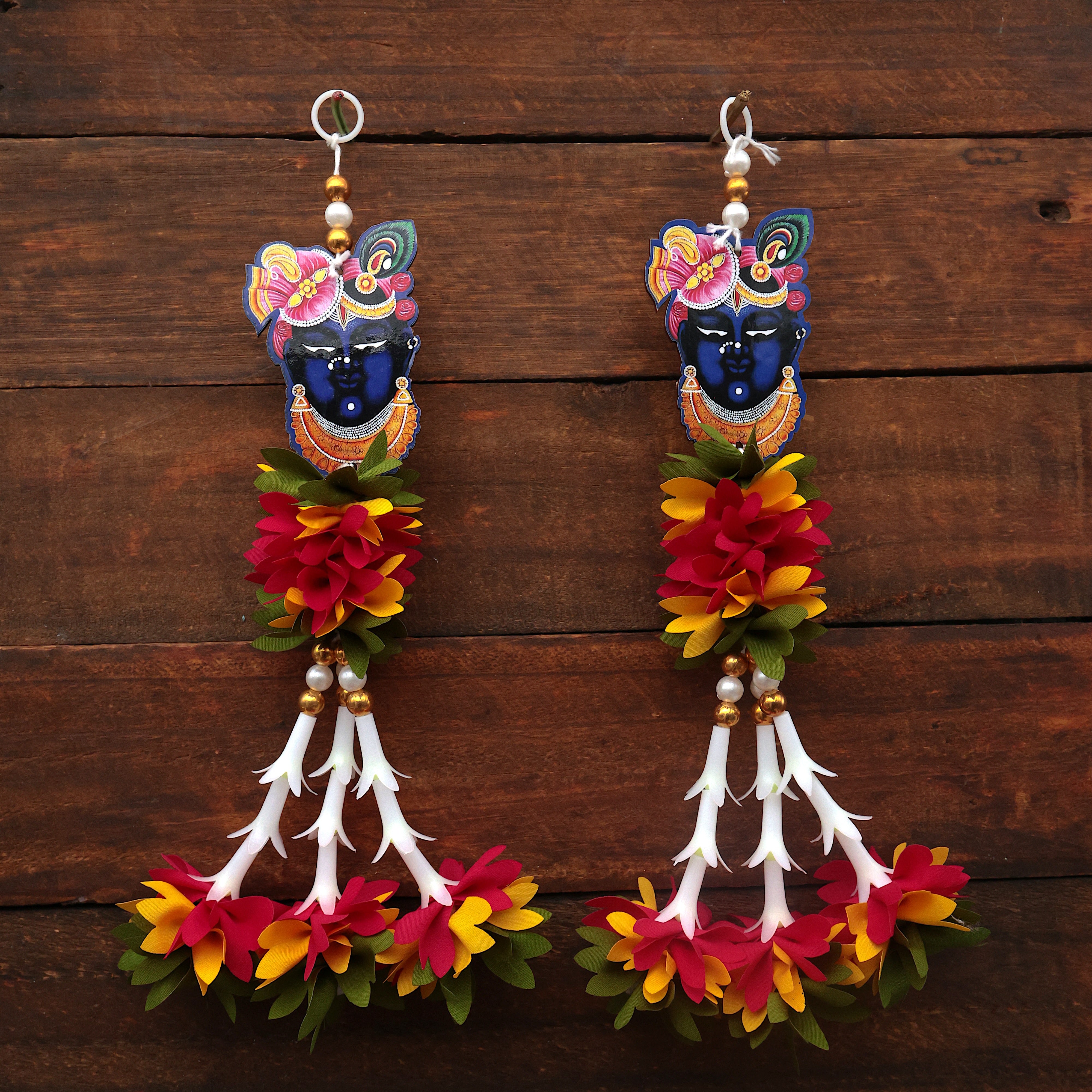 Shrinathji Krishna Pichi Flower Decoration Hangings - One Pair