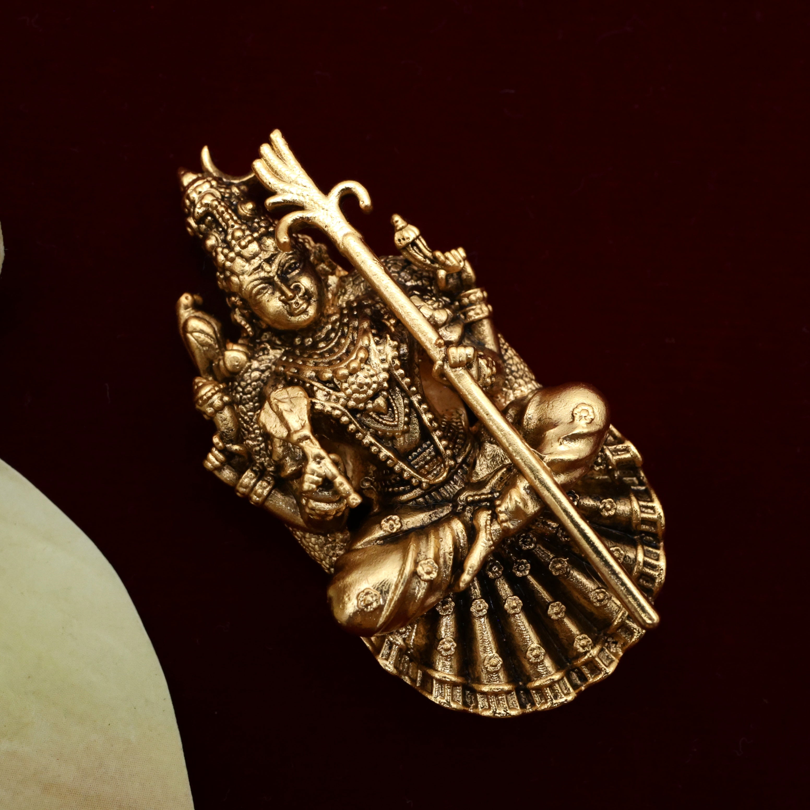 Antique Gold Kanchi Kamakshi Devi Magnetic Brooch
