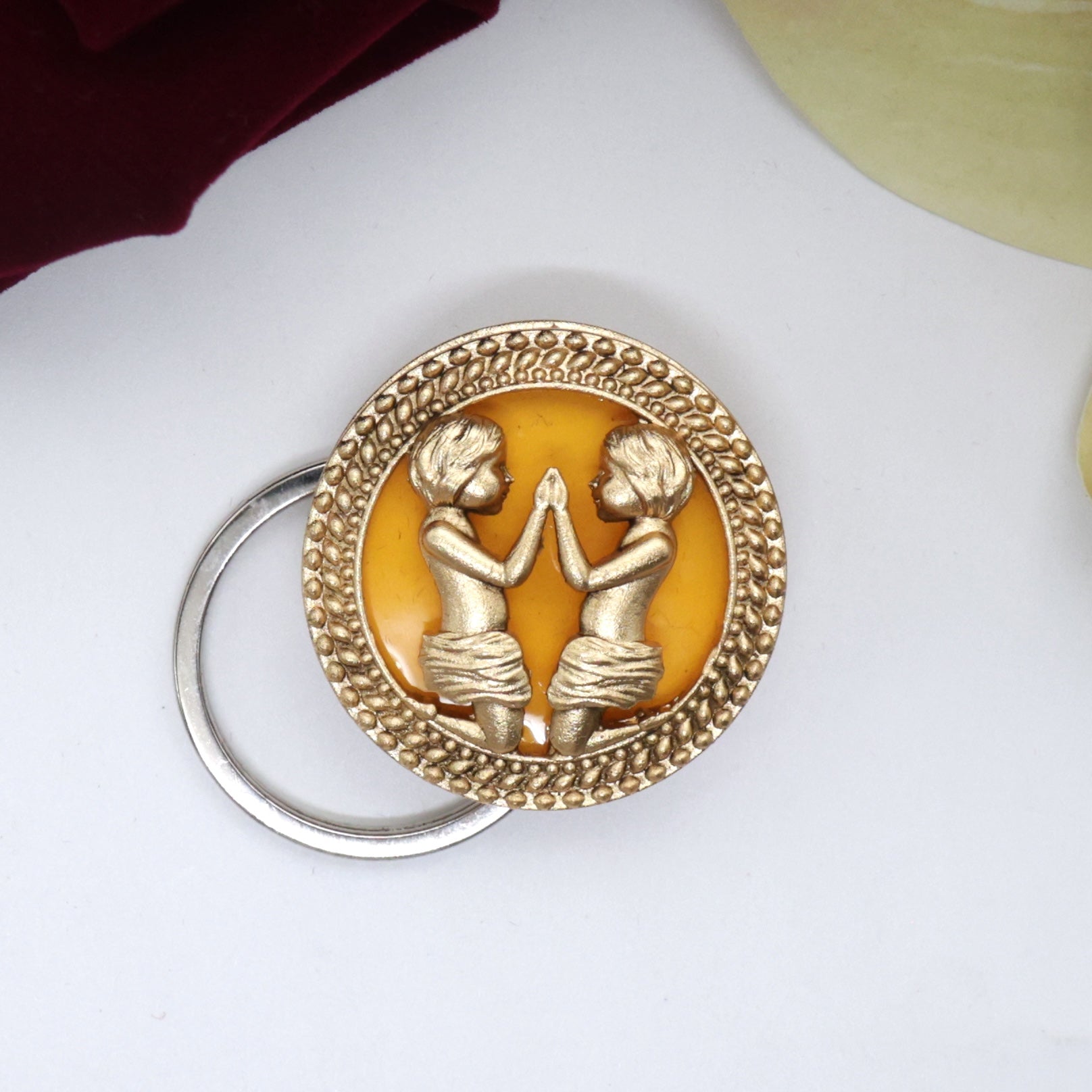 Gold Look Zodiac Signs Magnetic Brooch
