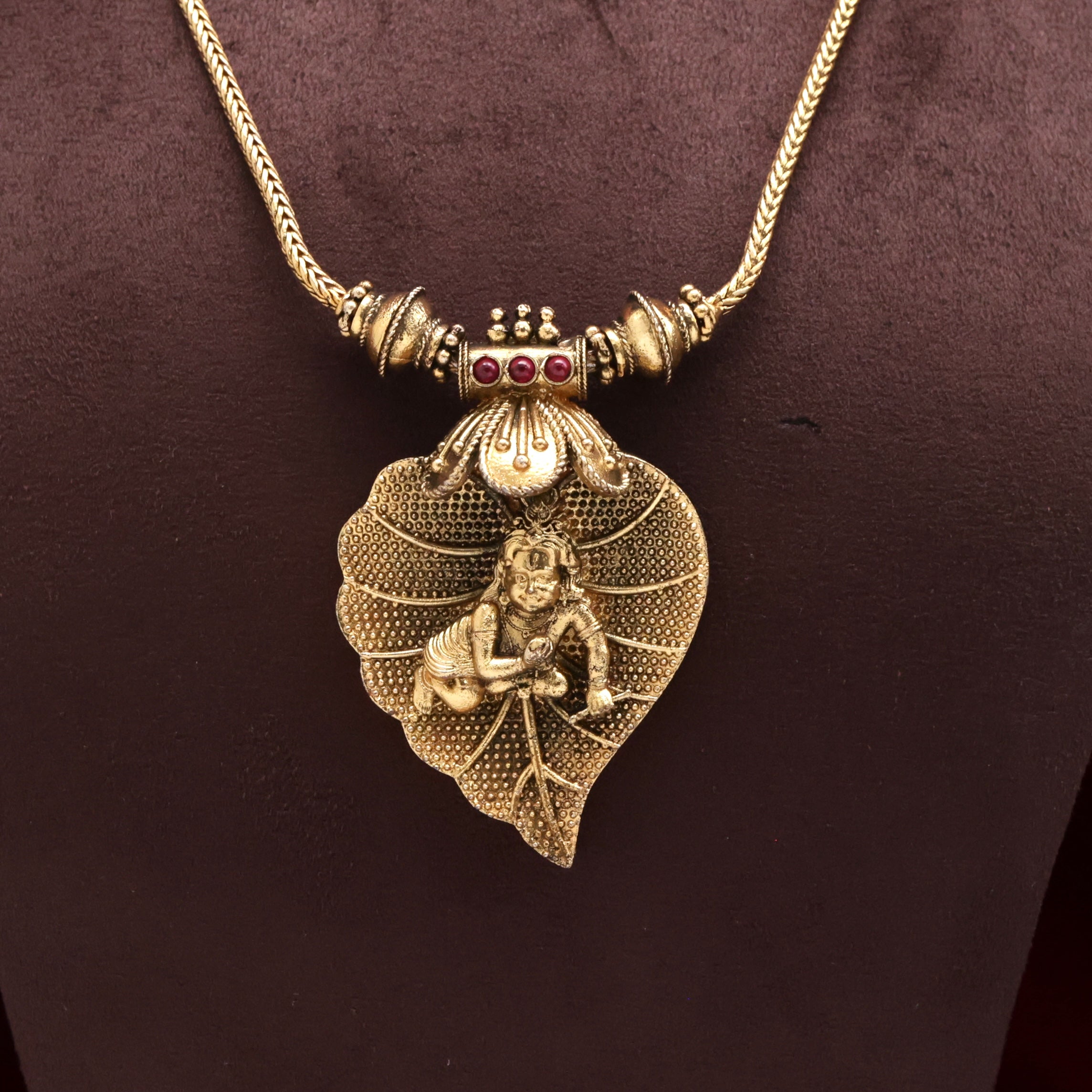 Antique Traditional Kerala Style Alilai Krishna Necklace