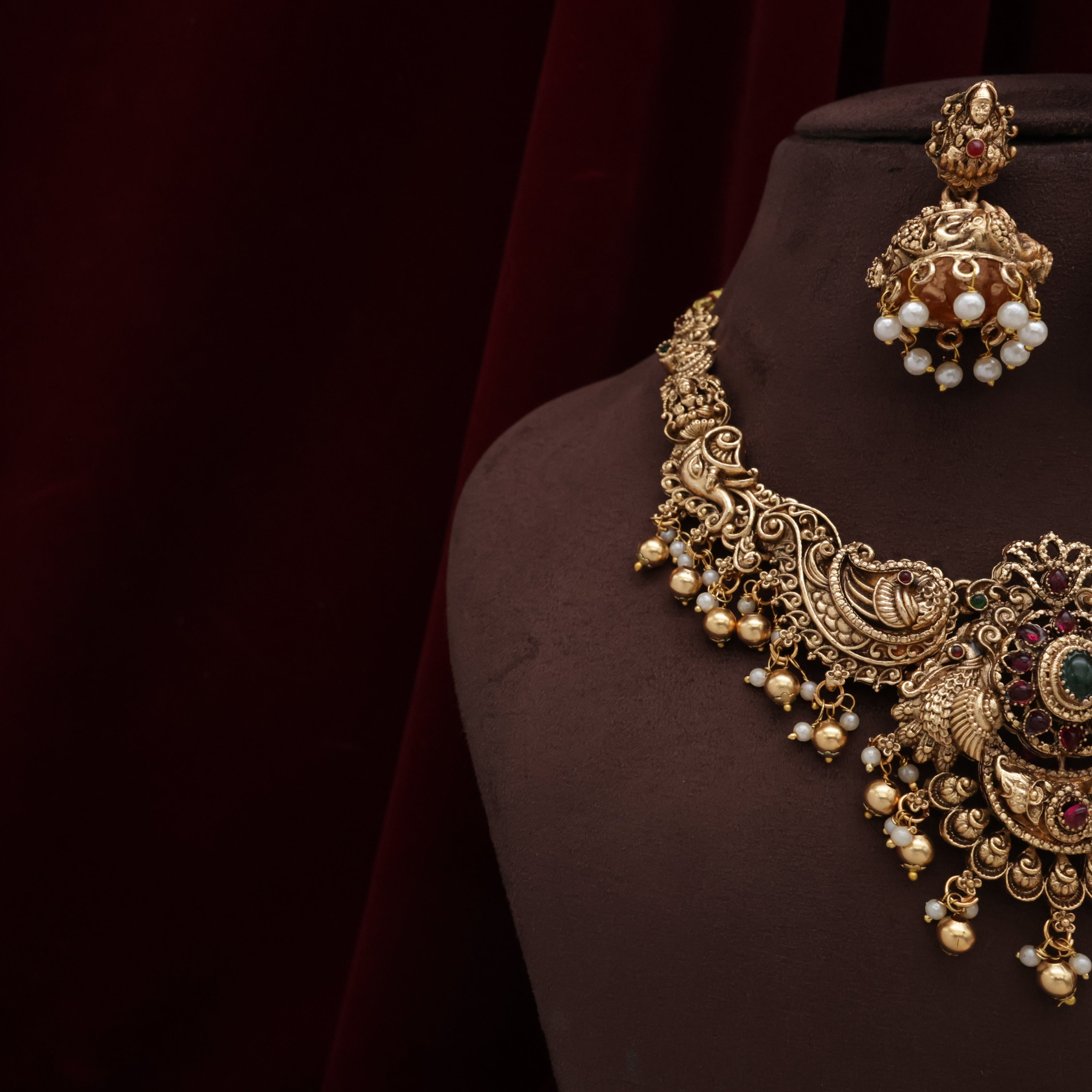 Antique Nagas Rettapakshi Bridal Necklace Set