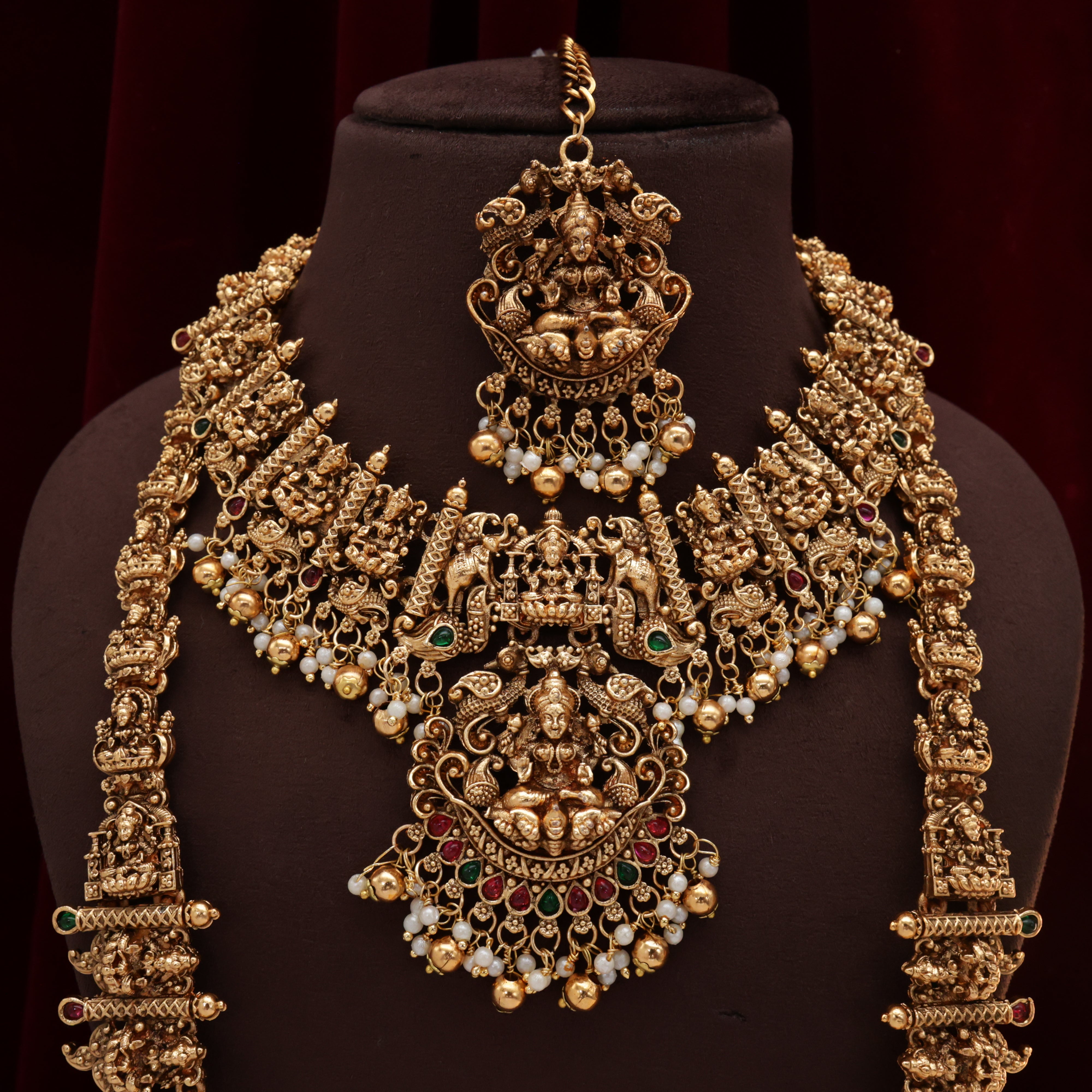 Antique Nagas Lakshmi Budget Friendly Bridal Combo Set
