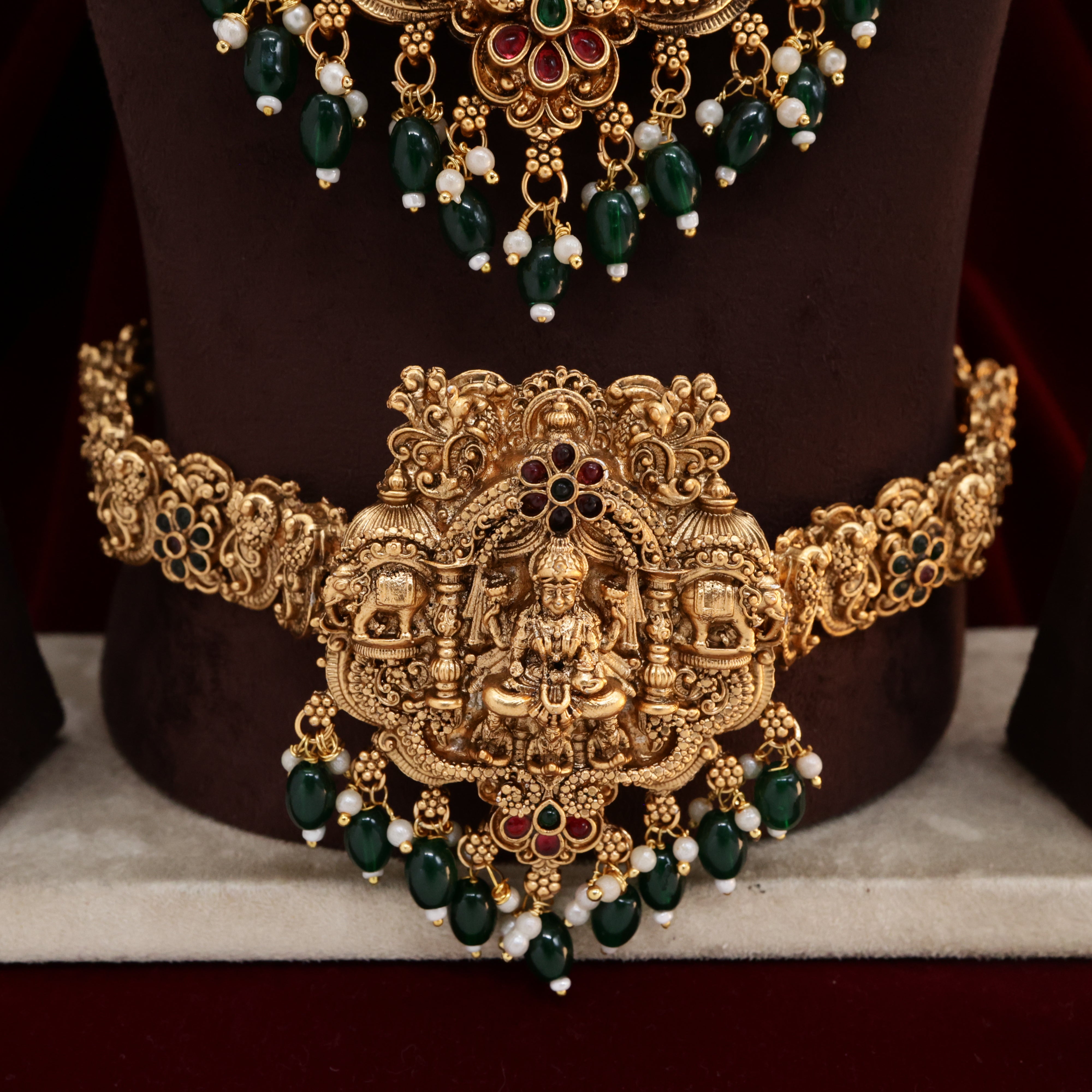 Antique Nagas Budget Friendly Mahalakshmi Ambari Heavy Bridal Combo Set