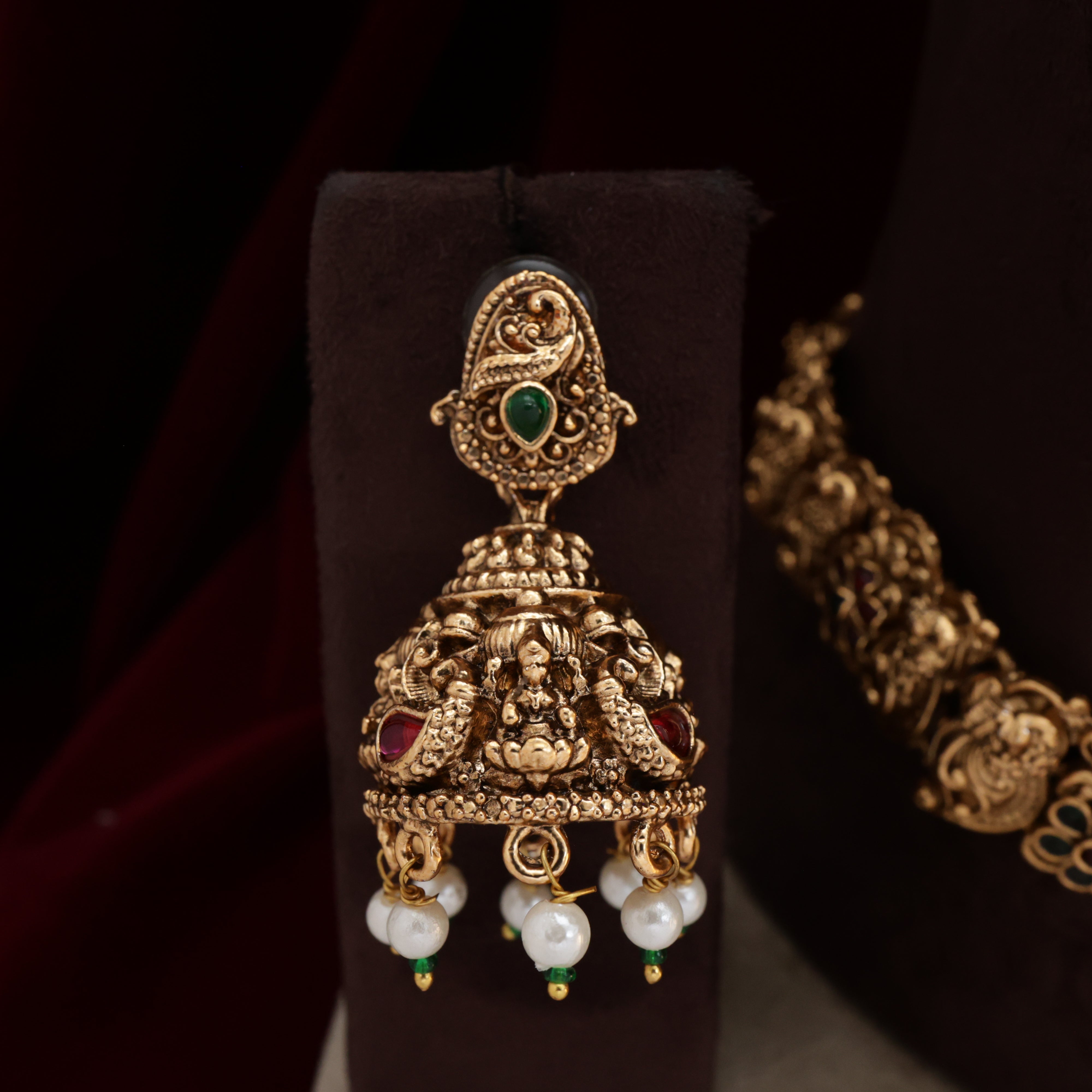 Antique Nagas Budget Friendly Mahalakshmi Ambari Heavy Bridal Combo Set